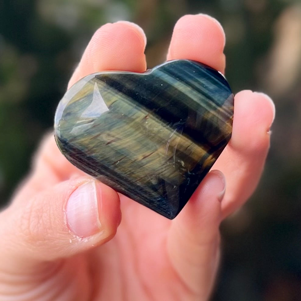 Blue Tiger Eye Heart ~ Specialty Crystal ~ 2