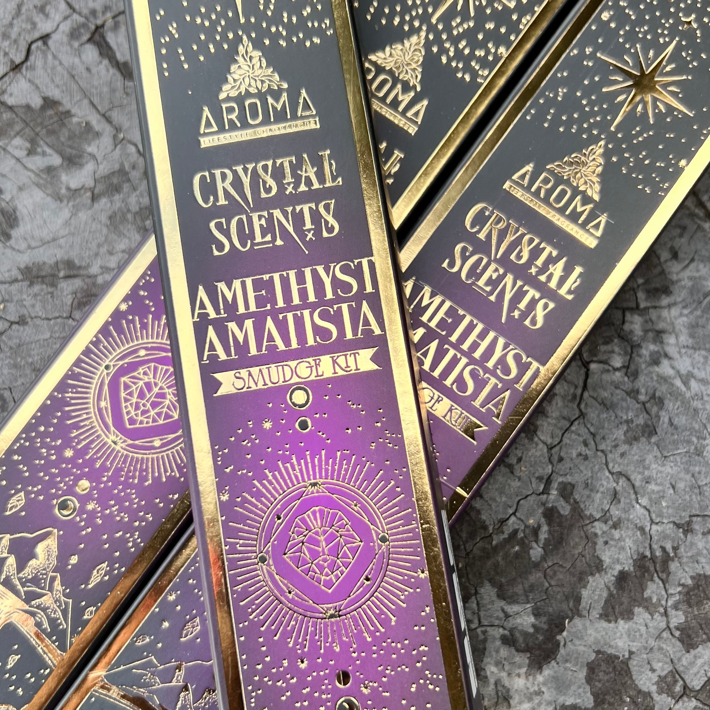 Amethyst ~ Crystal Scents Smudge Kit Incense