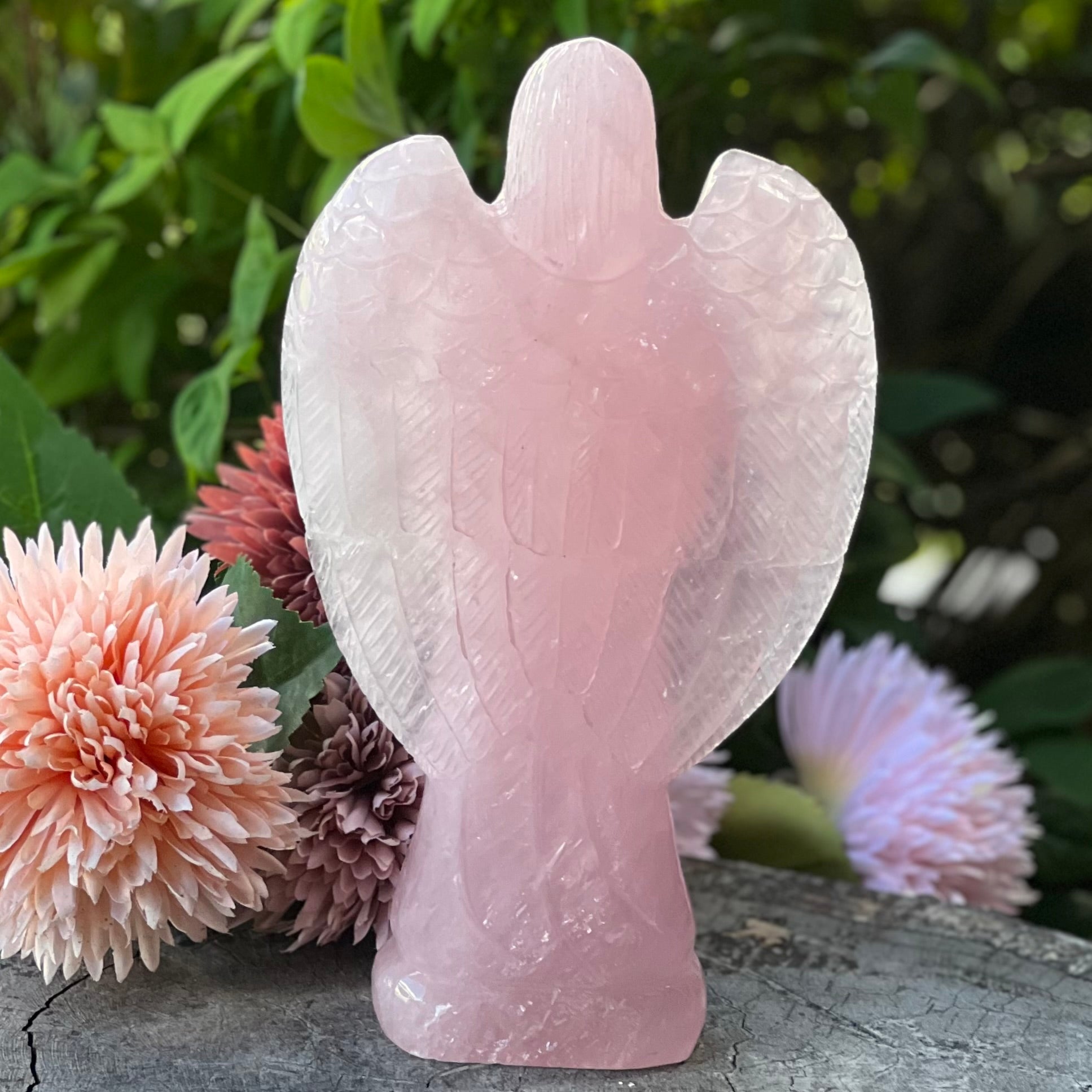 Rose Quartz Memorial Angel