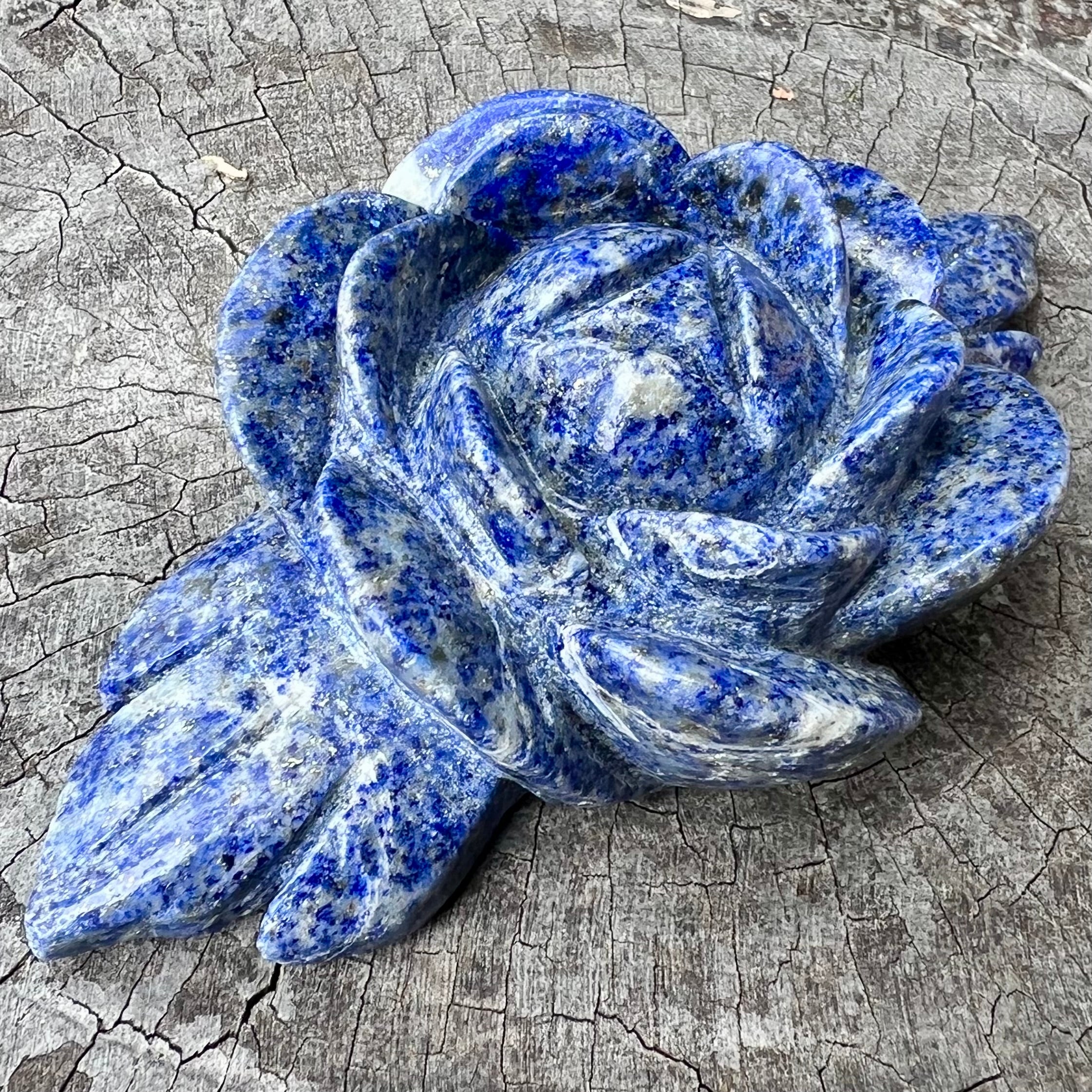 Sodalite Rose Carving