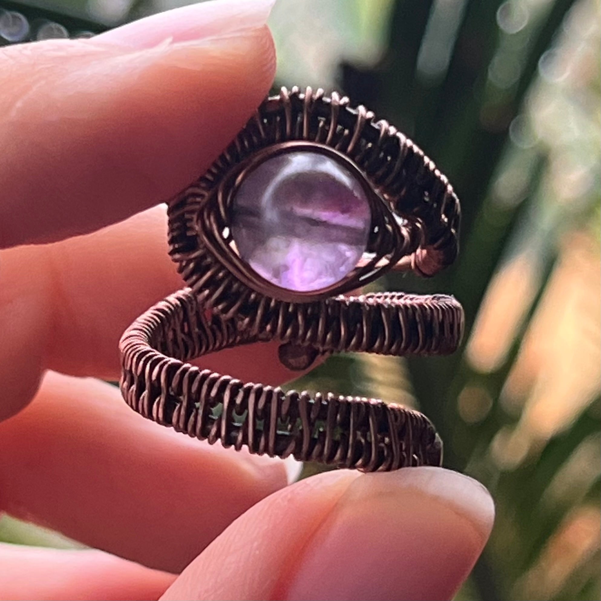 Muse Forged ~ Artesian Amethyst Ring ~ Adjustable