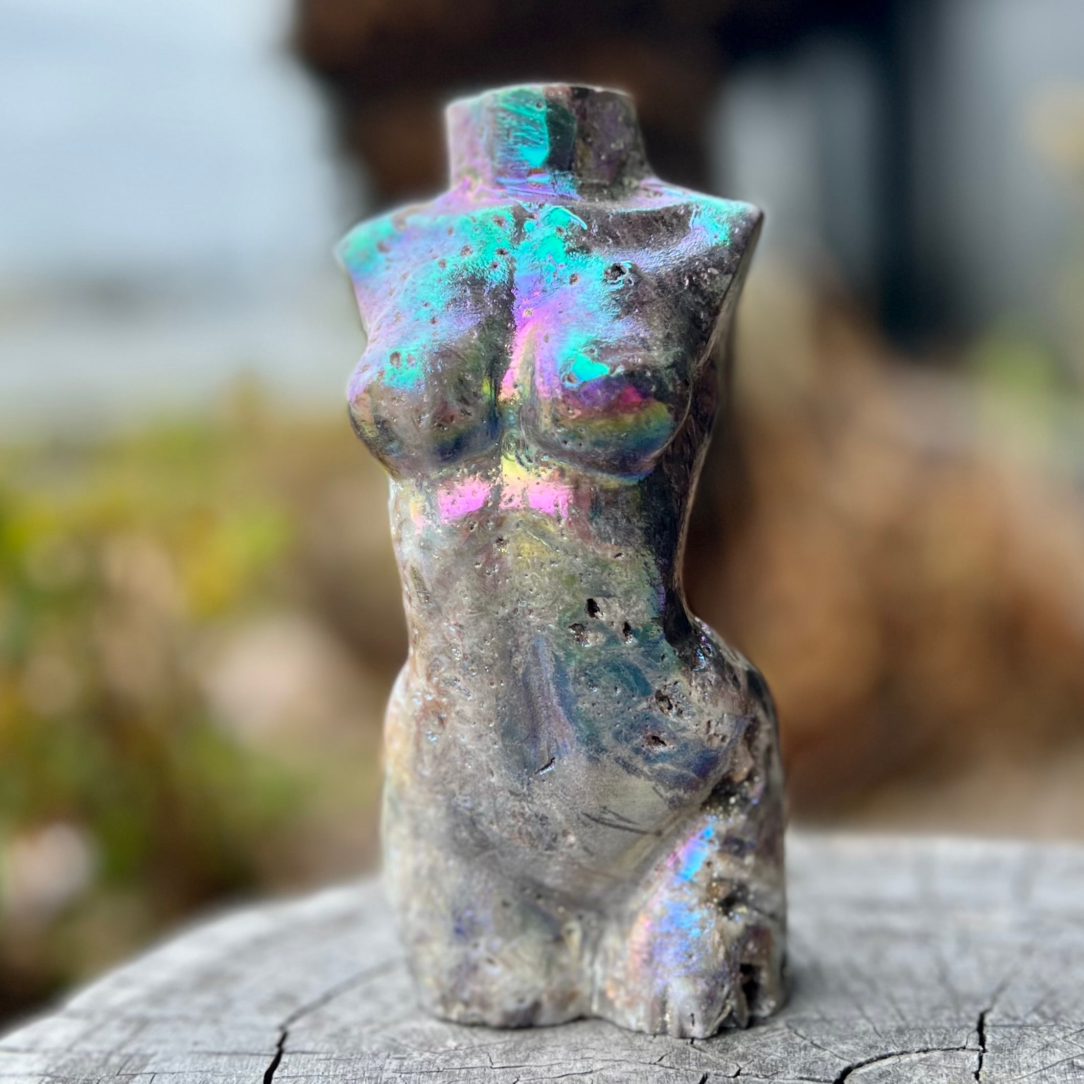 Booty Licious Electroplated Sphalarite Lady Body Carving