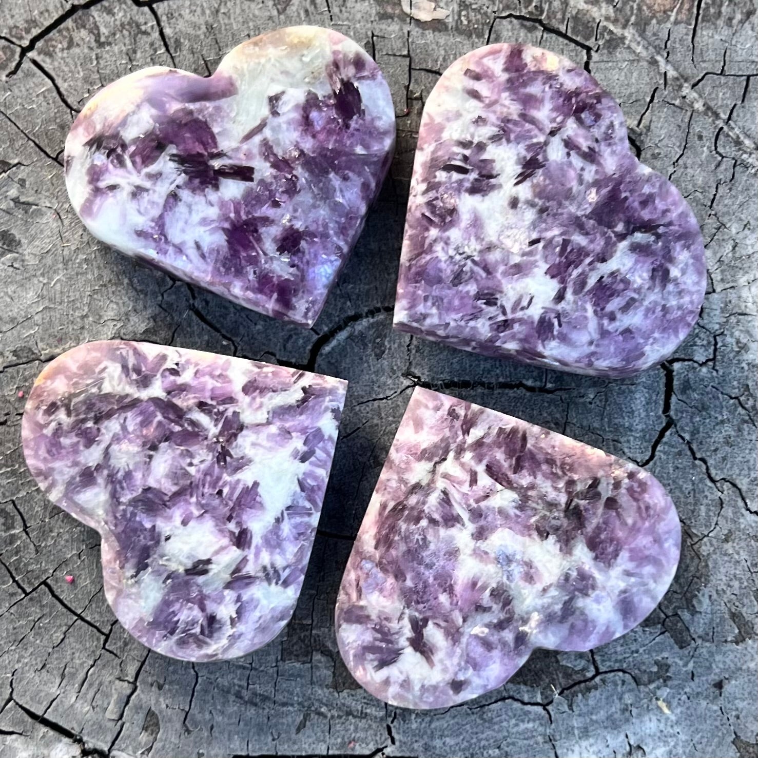 Lepidolite Heart Carving