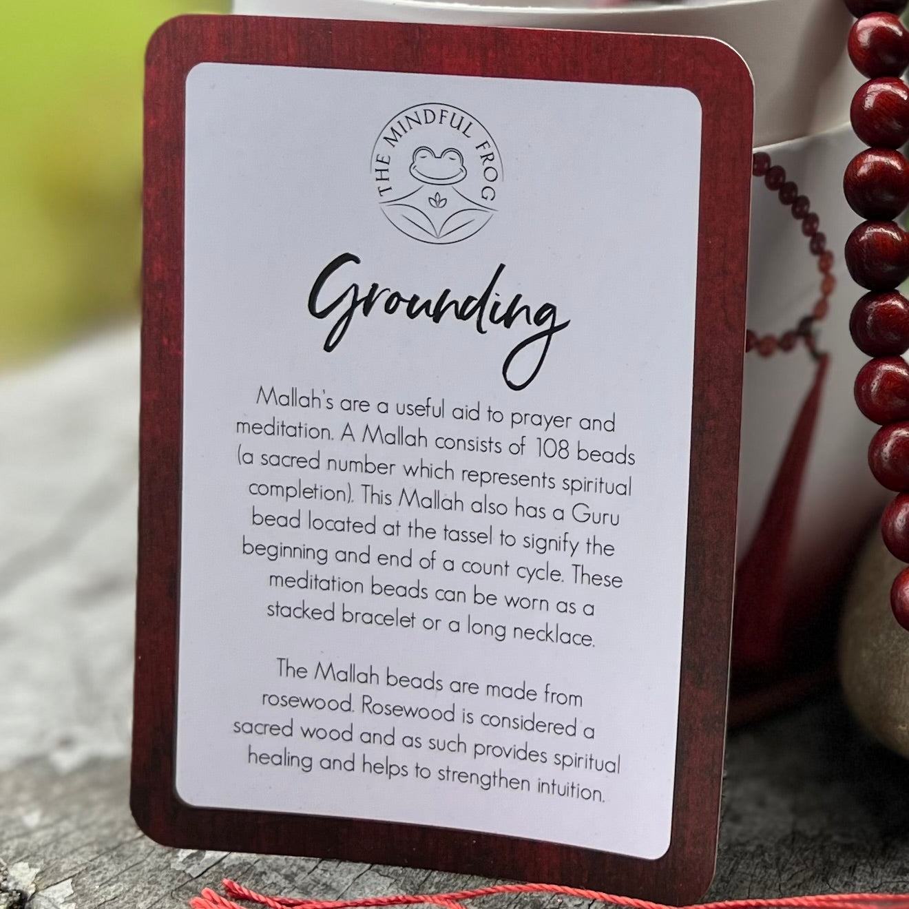 Grounding~ Rosewood and Red Jasper ~ Meditation Necklace