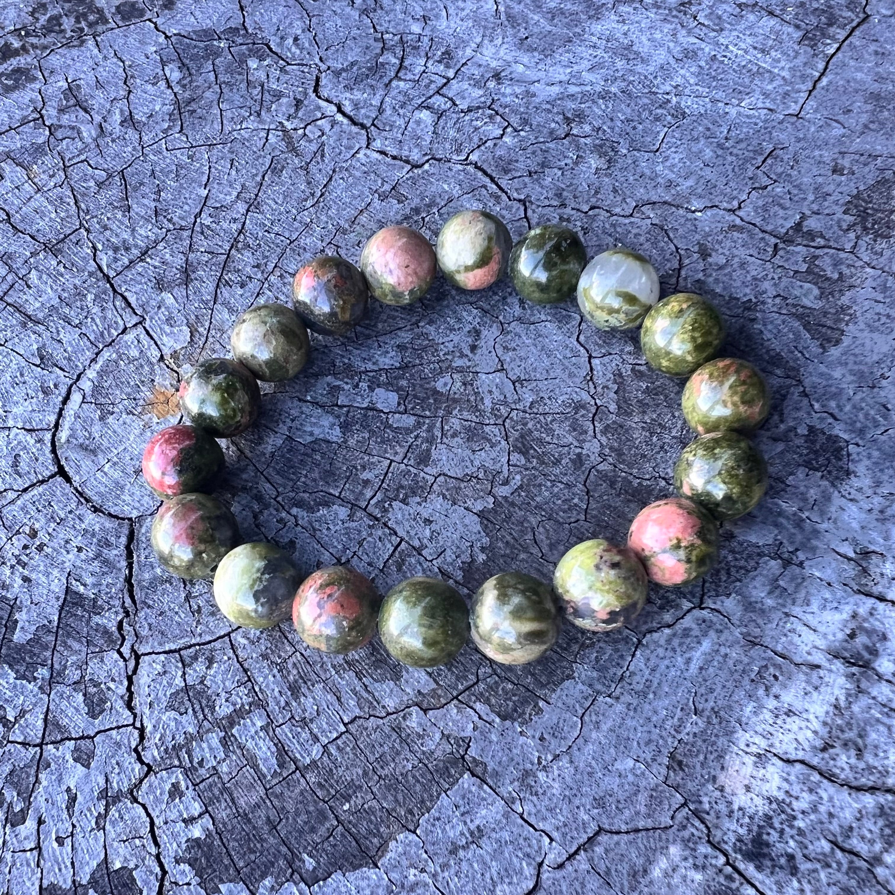 Unakite Beaded Bracelet