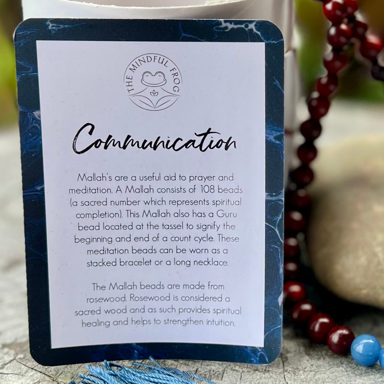 Communication ~ Rosewood and Sodalite ~ Meditation Necklace