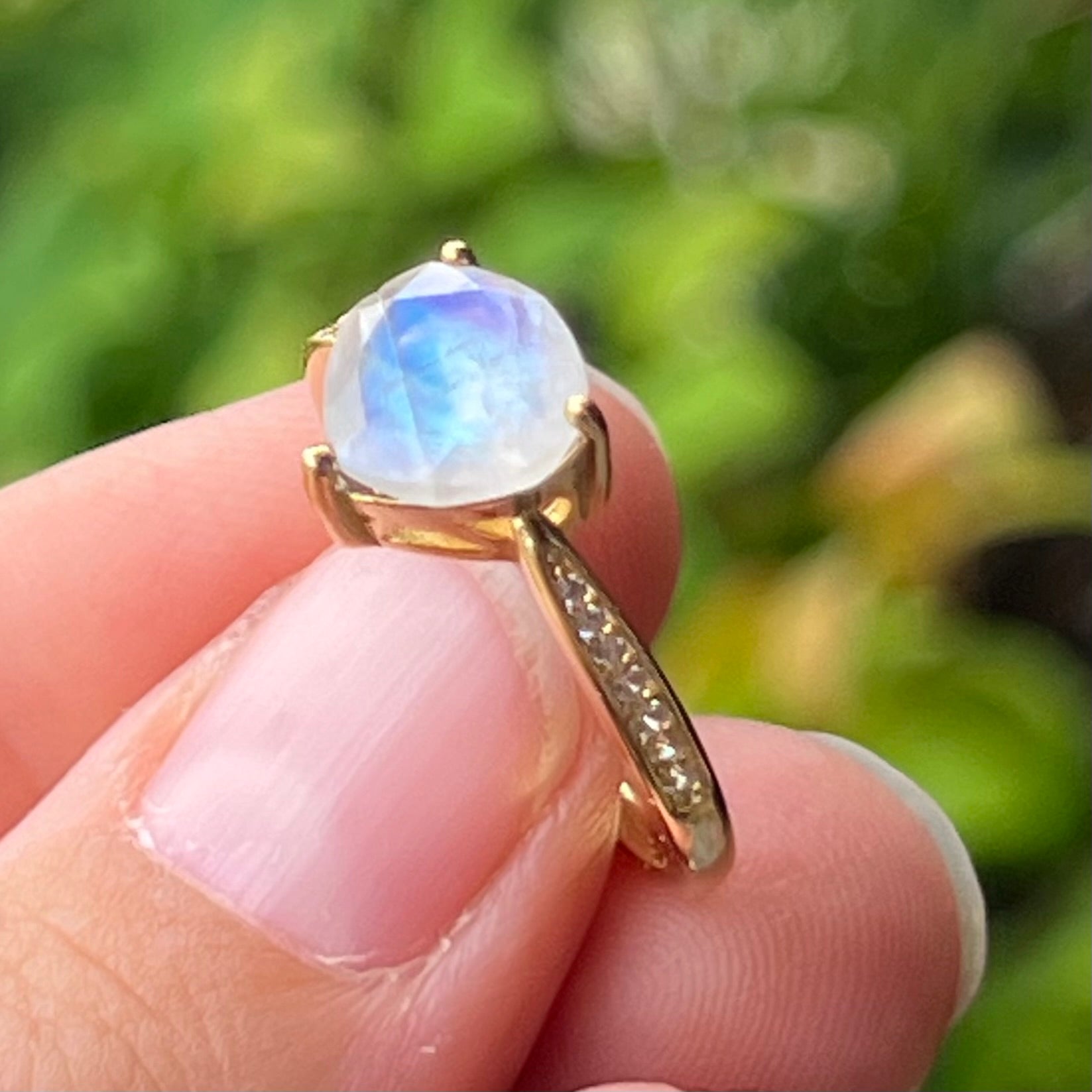Moonstone ~ Gold Plated Ring - size 6