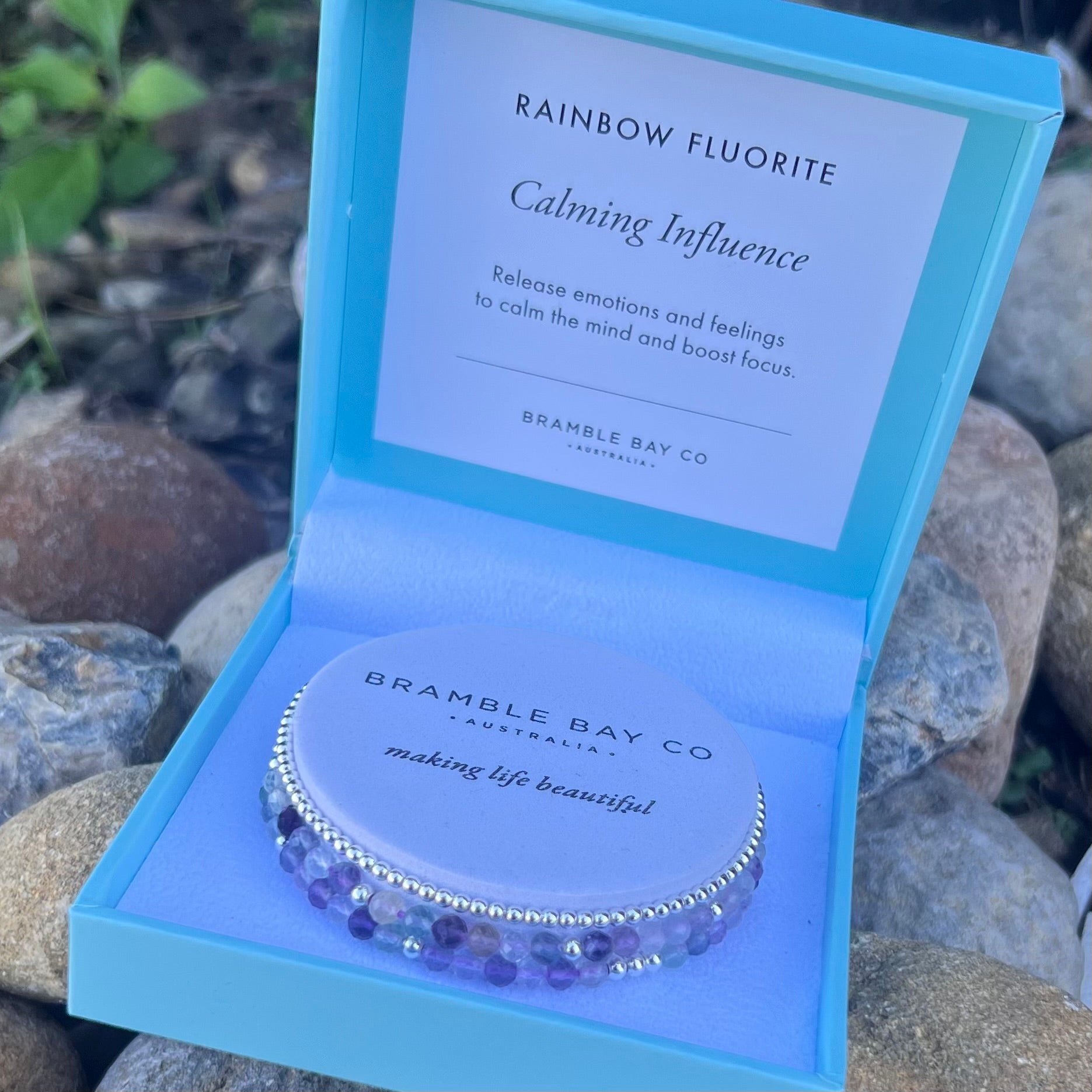 Calming Influence ~ Rainbow Fluorite Triple Bracelet Set