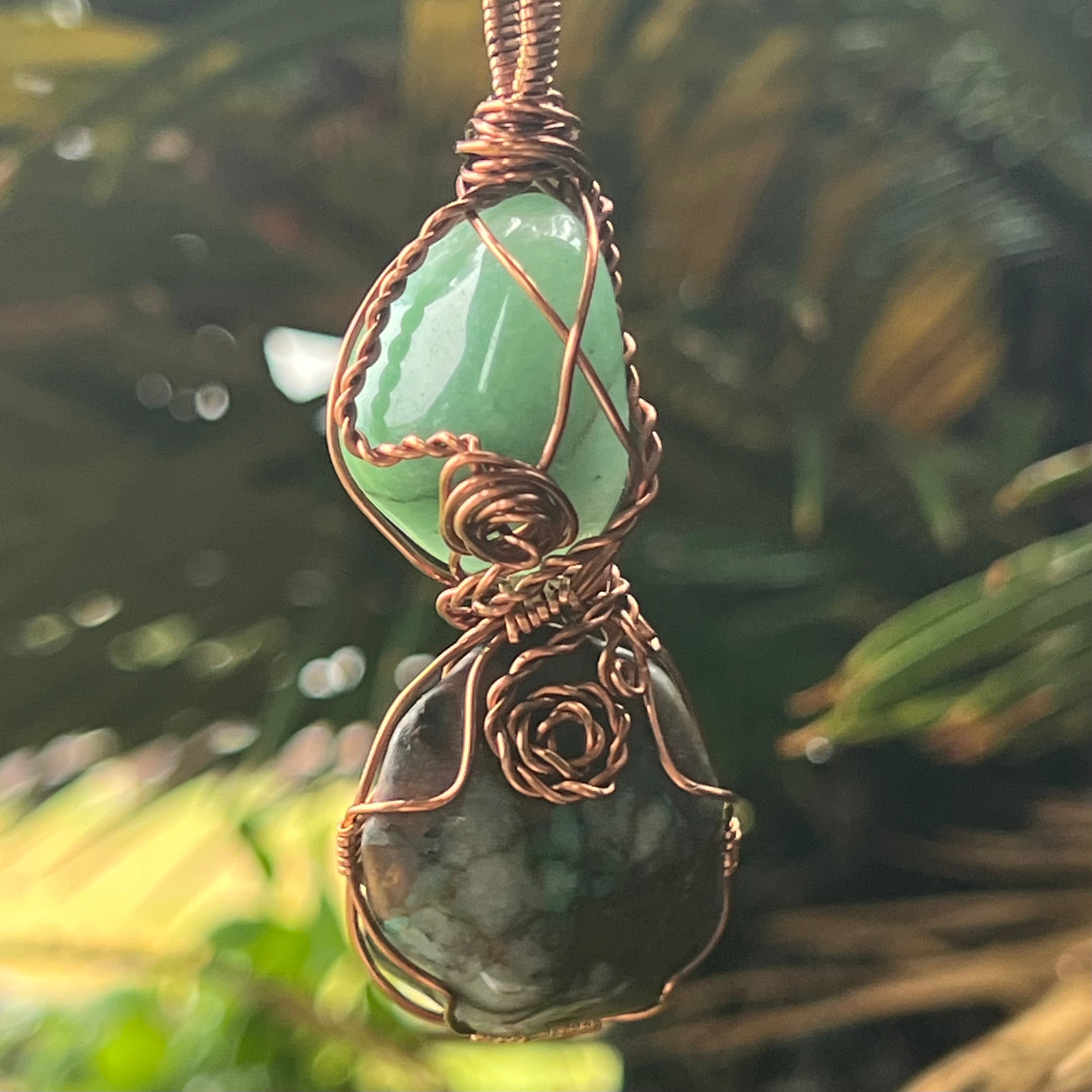 Muse Forged ~ Artesian Green Aventurine & Bloodstone Necklace
