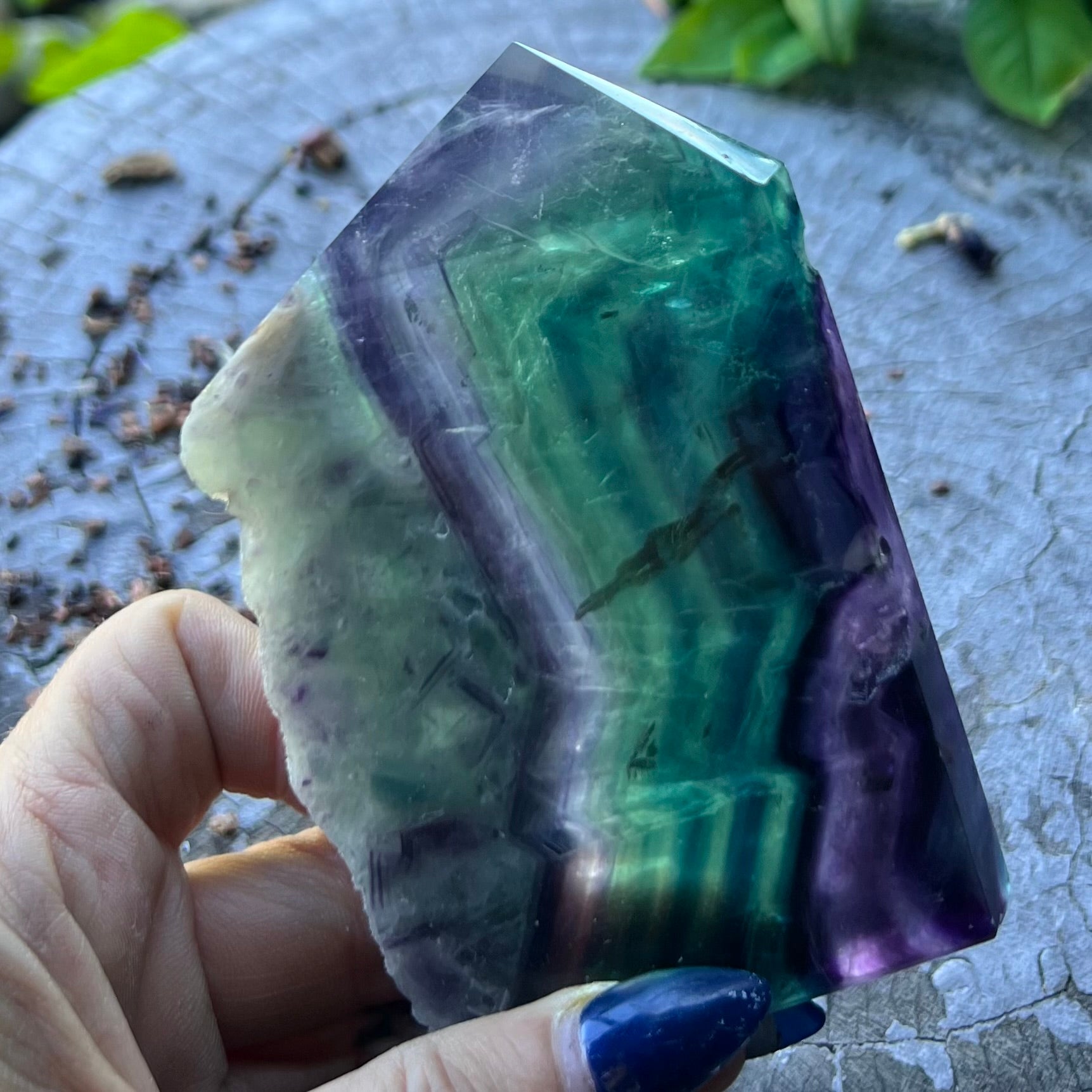 Rainbow Fluorite Semi Raw Generator Tower (3)