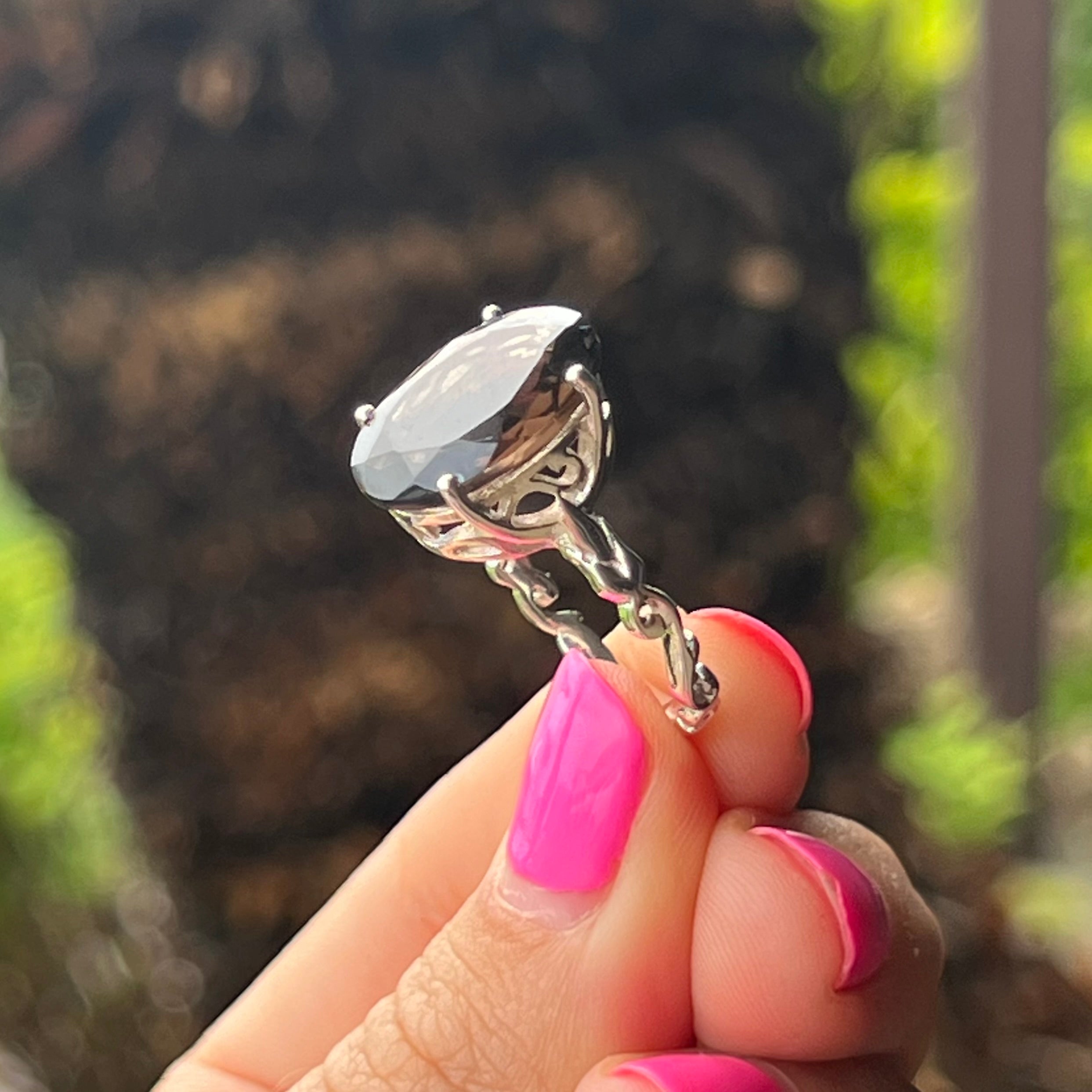 Smokey Quartz ~ Sterling Silver Ring ~ Size 7.5