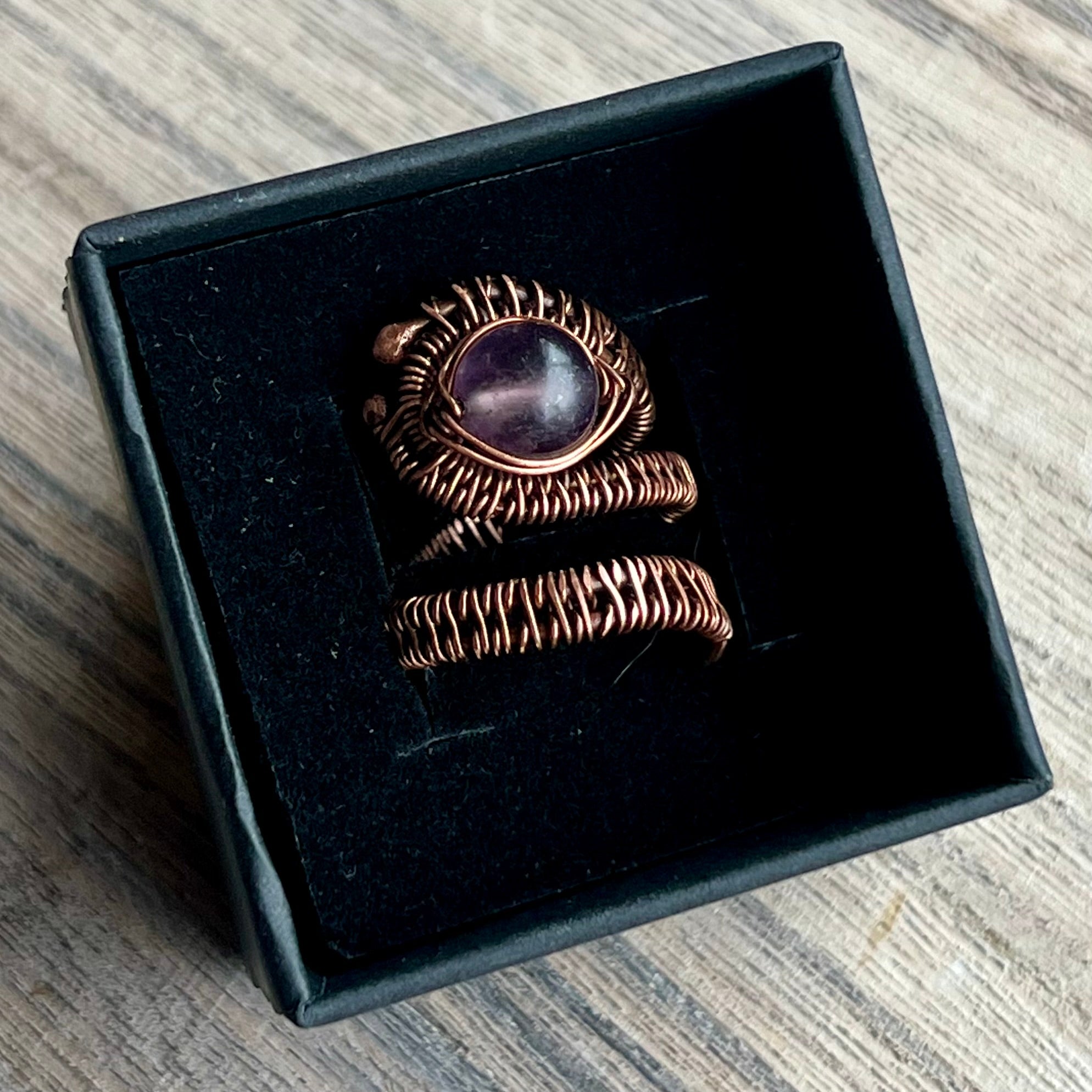Muse Forged ~ Artesian Amethyst Ring ~ Adjustable