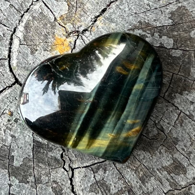 Blue Tiger Eye Heart ~ Specialty Crystal ~ 2