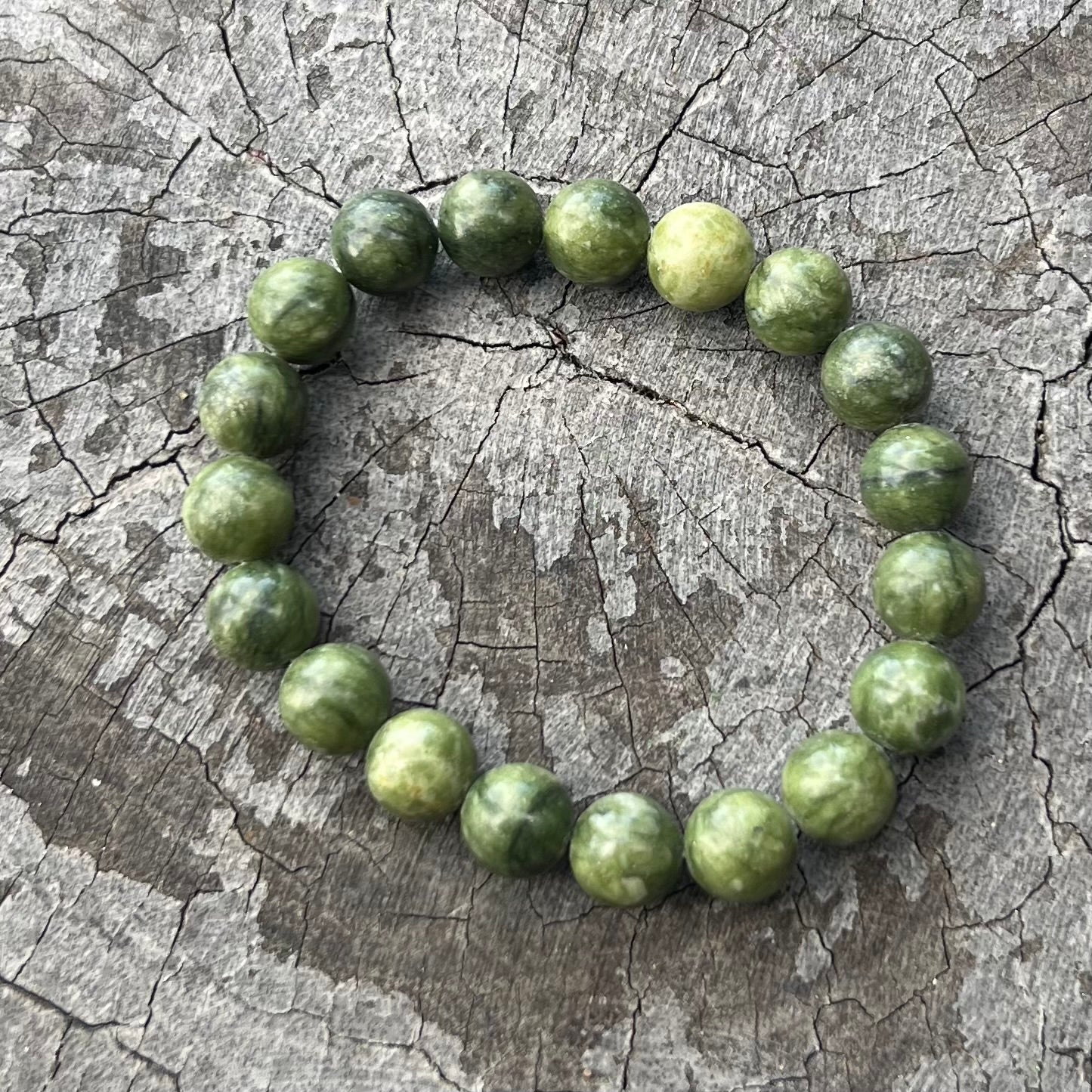 Afghanistan Jade Beaded Bracelet ~ Large Fit