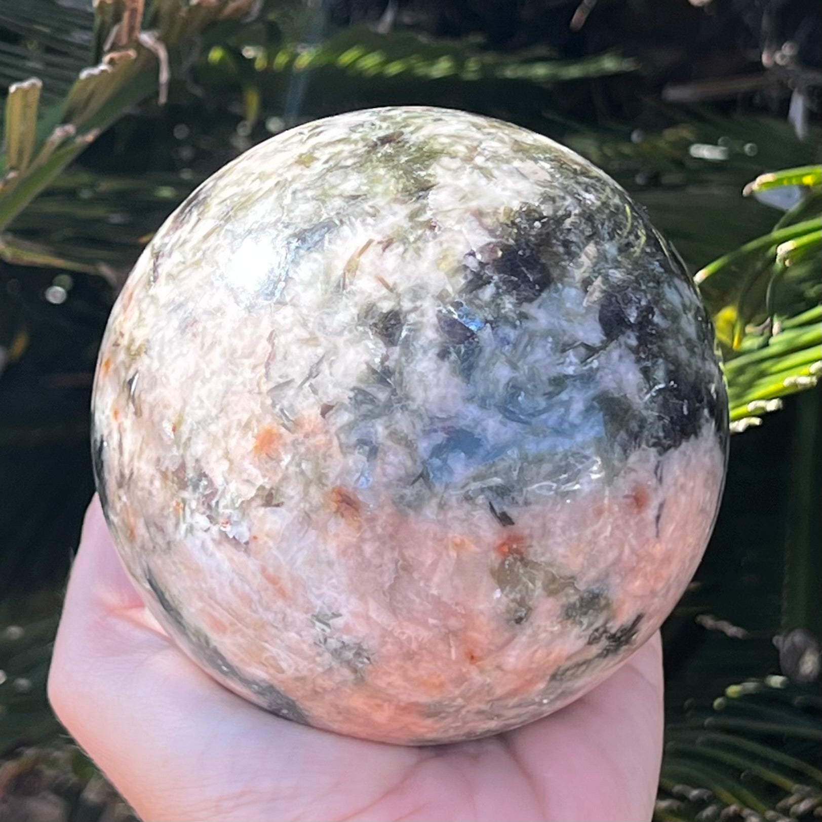 Mica and Prehnite Sphere