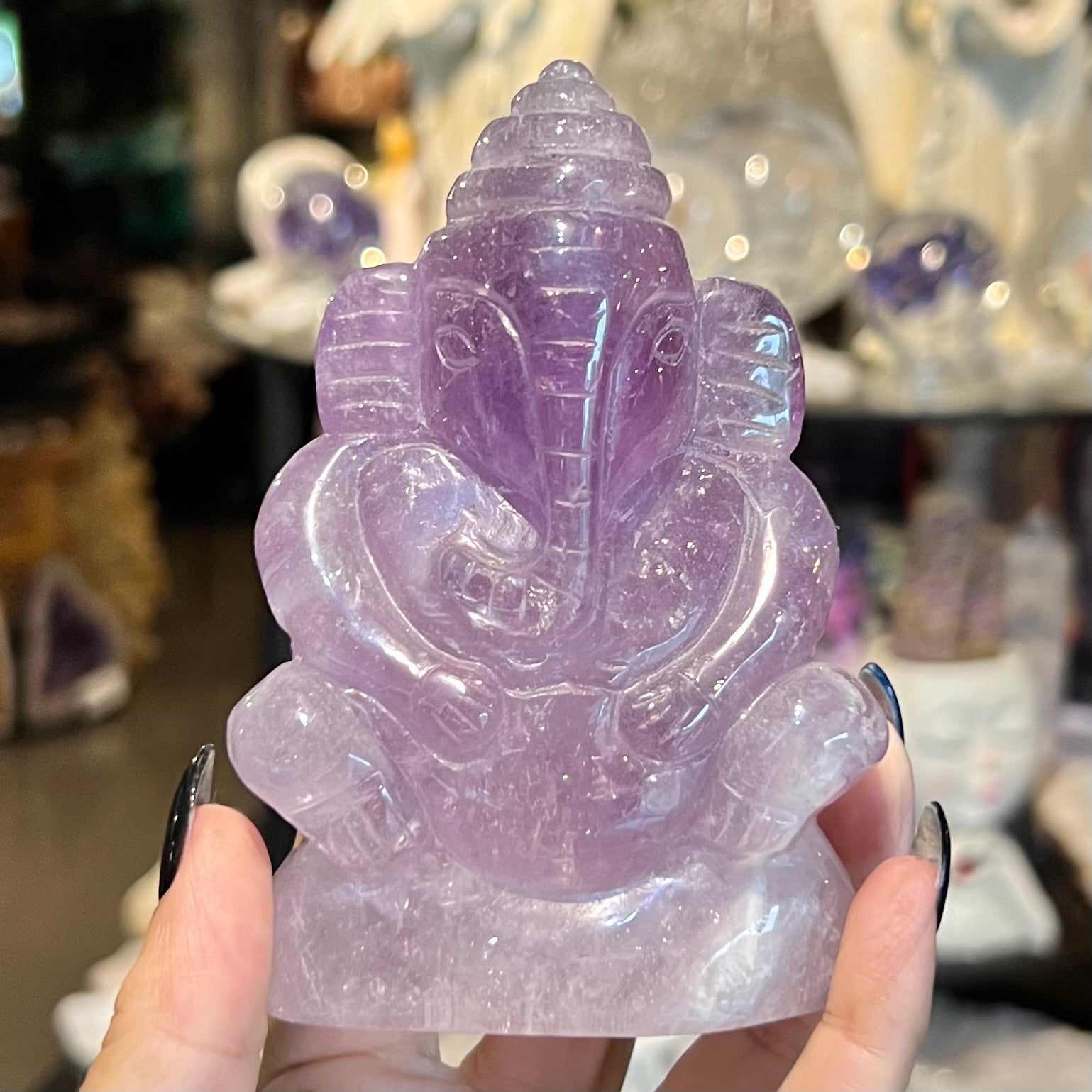 Amethyst Ganesh Carving