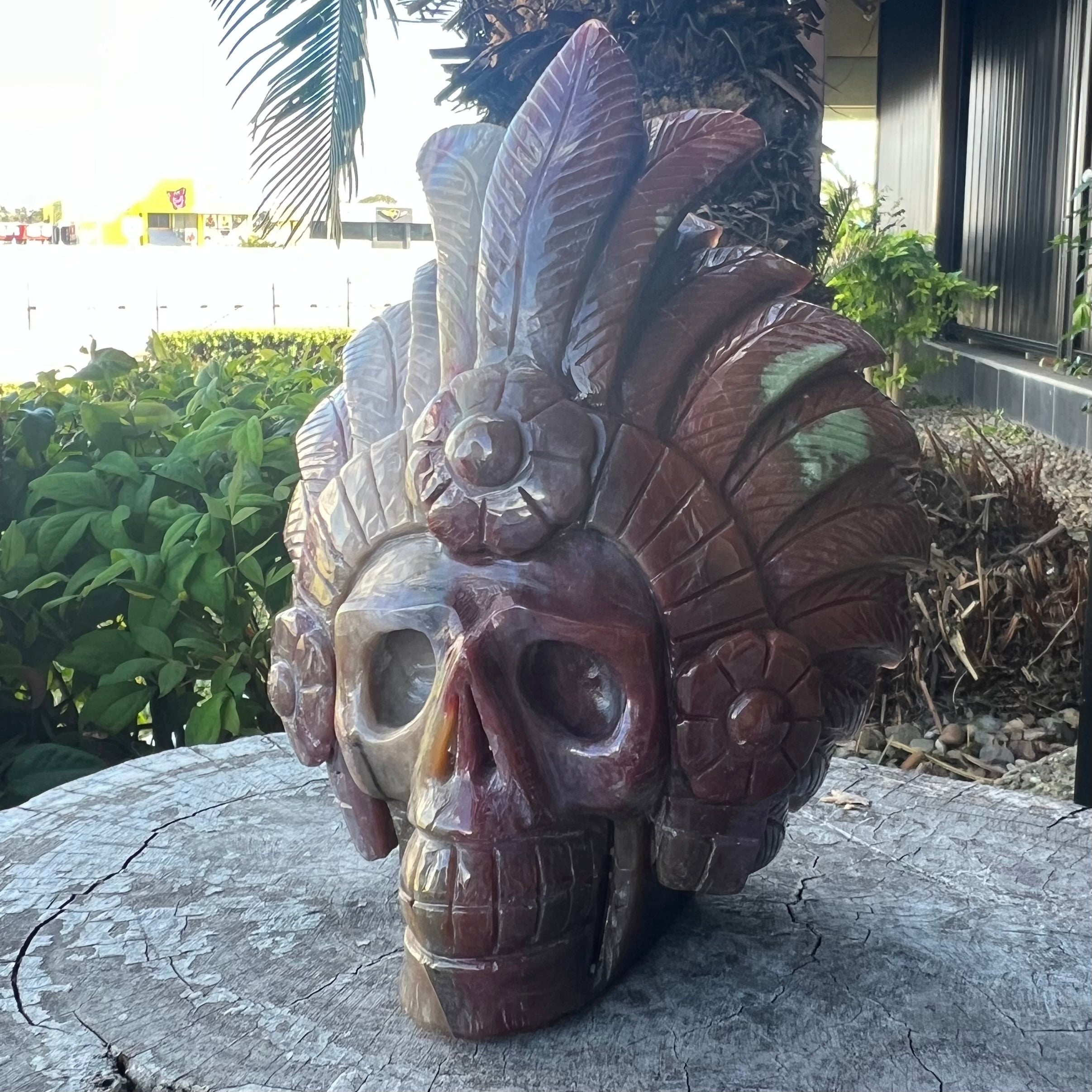 Ocean Jasper Tribal Guardian Skull