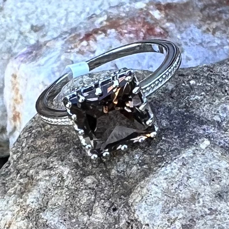 Smokey Quartz ~ Sterling Silver Ring ~ Size 6