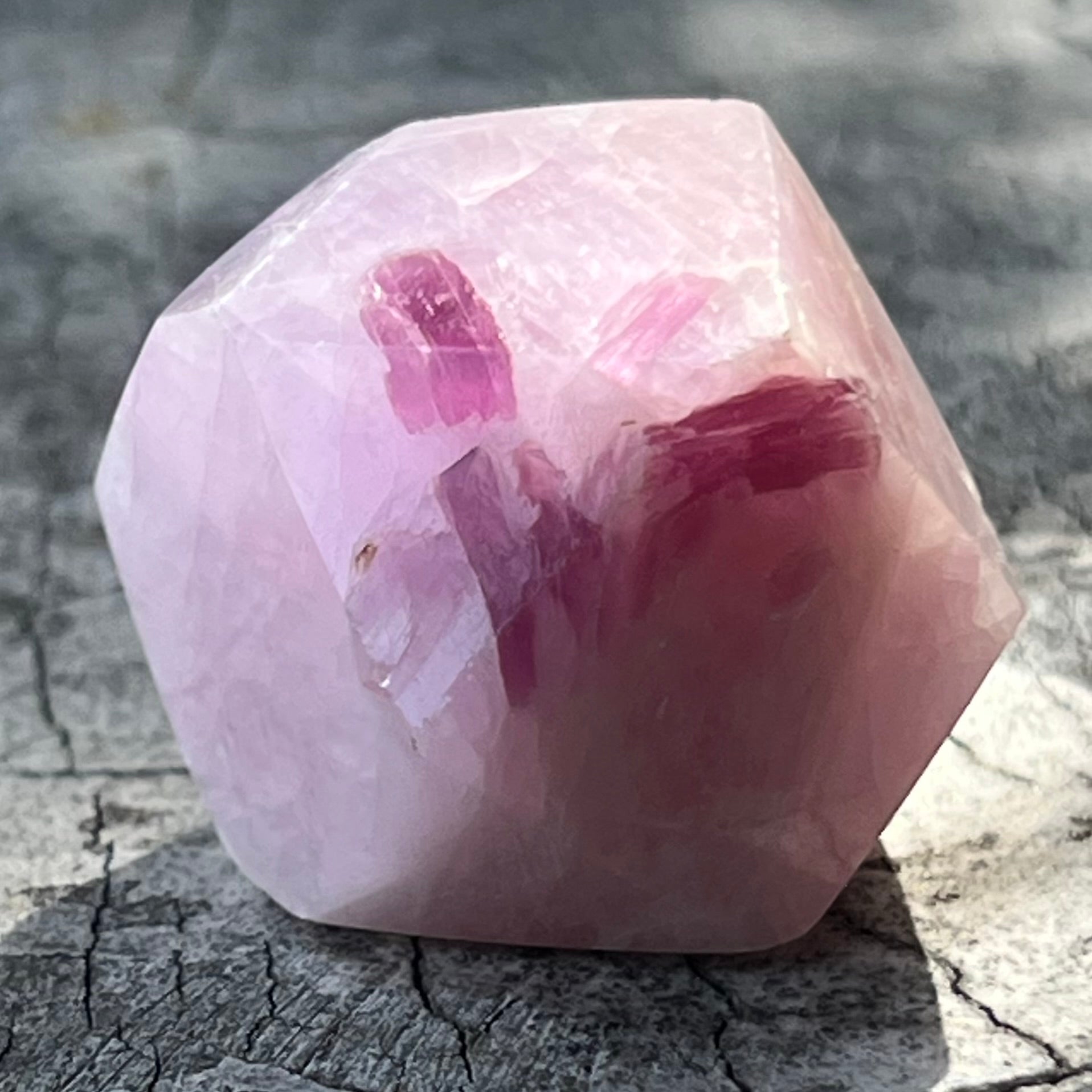 Kunzite Faceted Carving