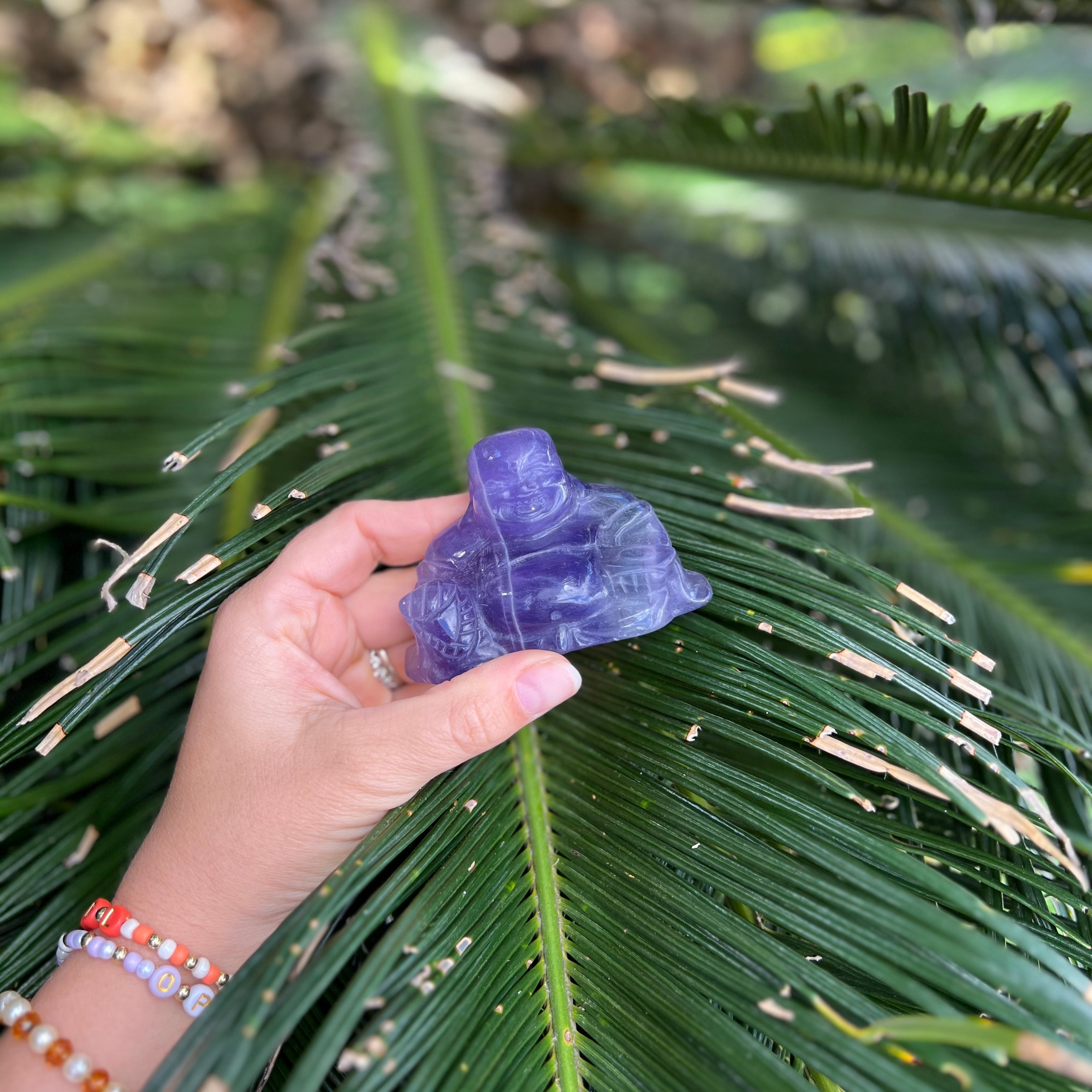 Happy Buddah ~ Fluorite Carving