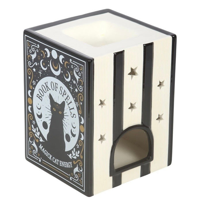 Black Cat Book of Spells Oil Burner and Wax Warmer