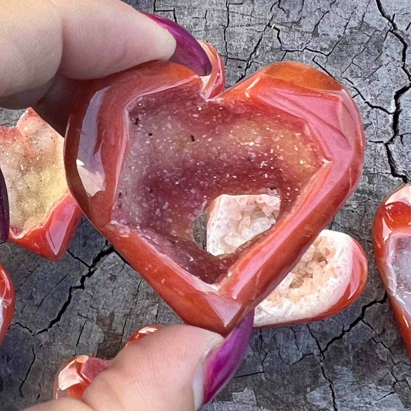 Carnelian Geode Heart
