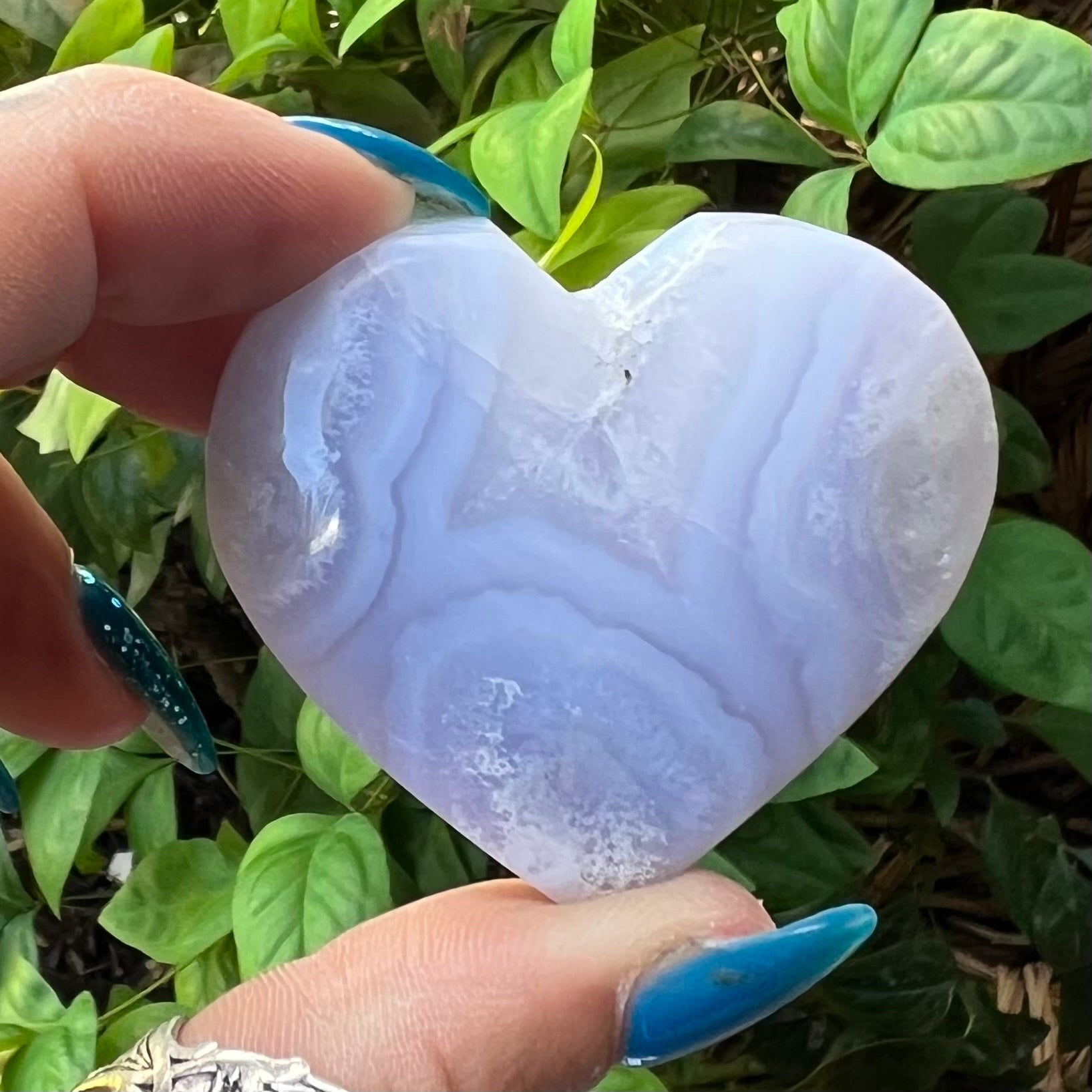 Blue Lace Agate Heart ~ Specialty Boxed Crystal