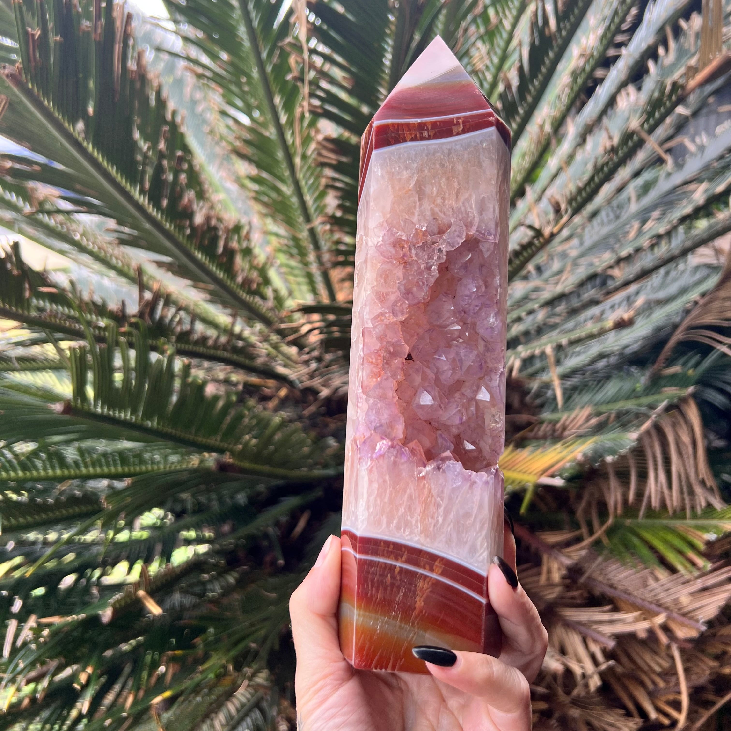 Carnelian with Amethyst Geode Generator Tower