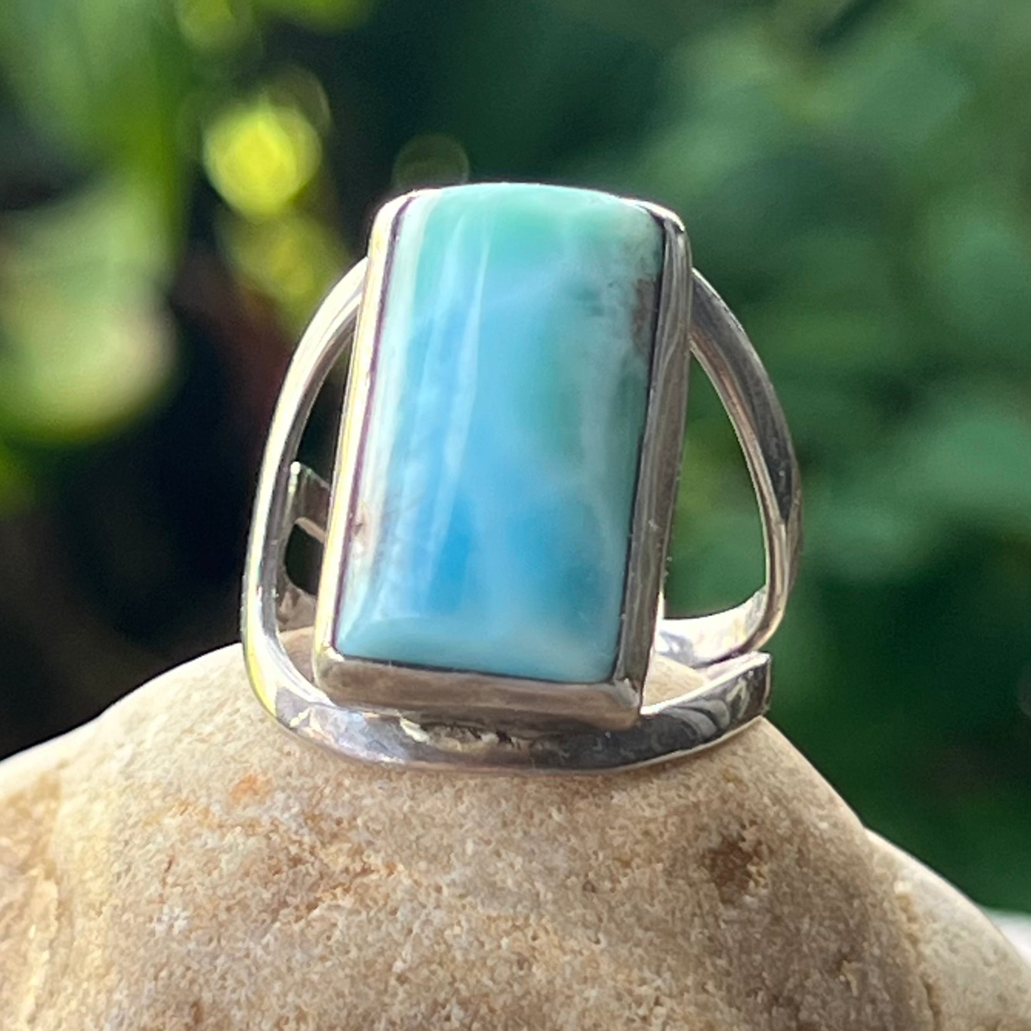 Larimar ~ Sterling Silver Ring ~ size 7