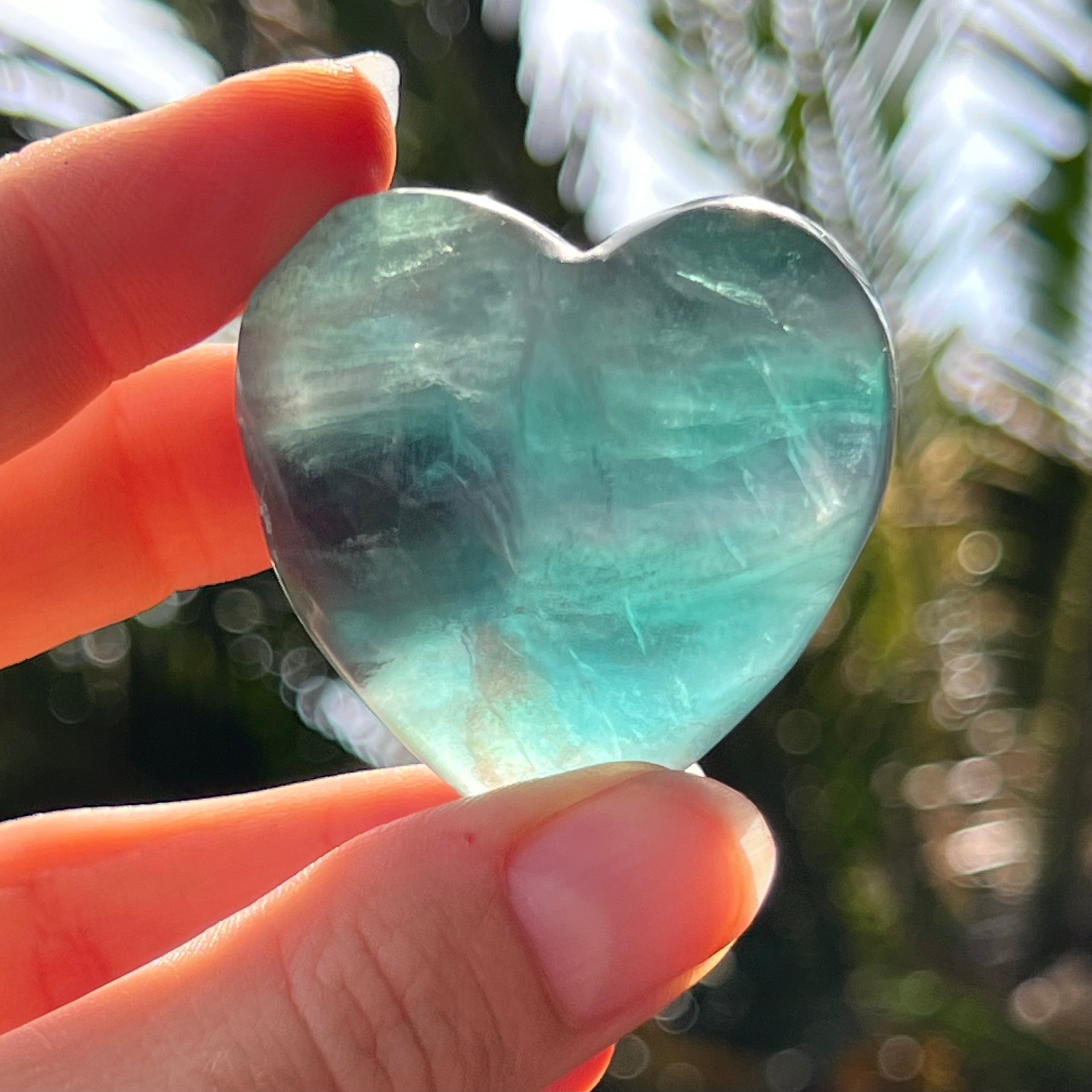 Green Fluorite Heart Carving