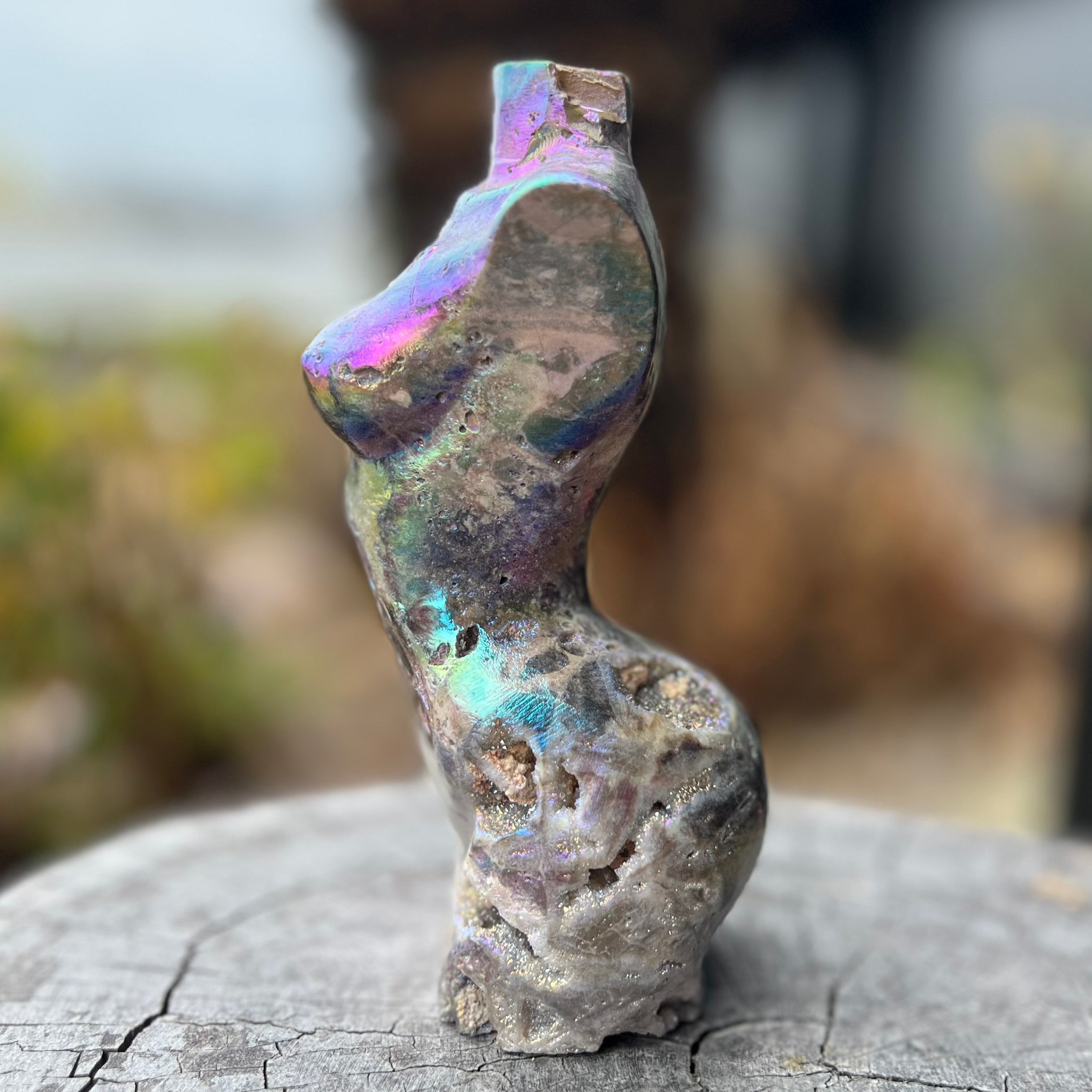 Booty Licious Electroplated Sphalarite Lady Body Carving