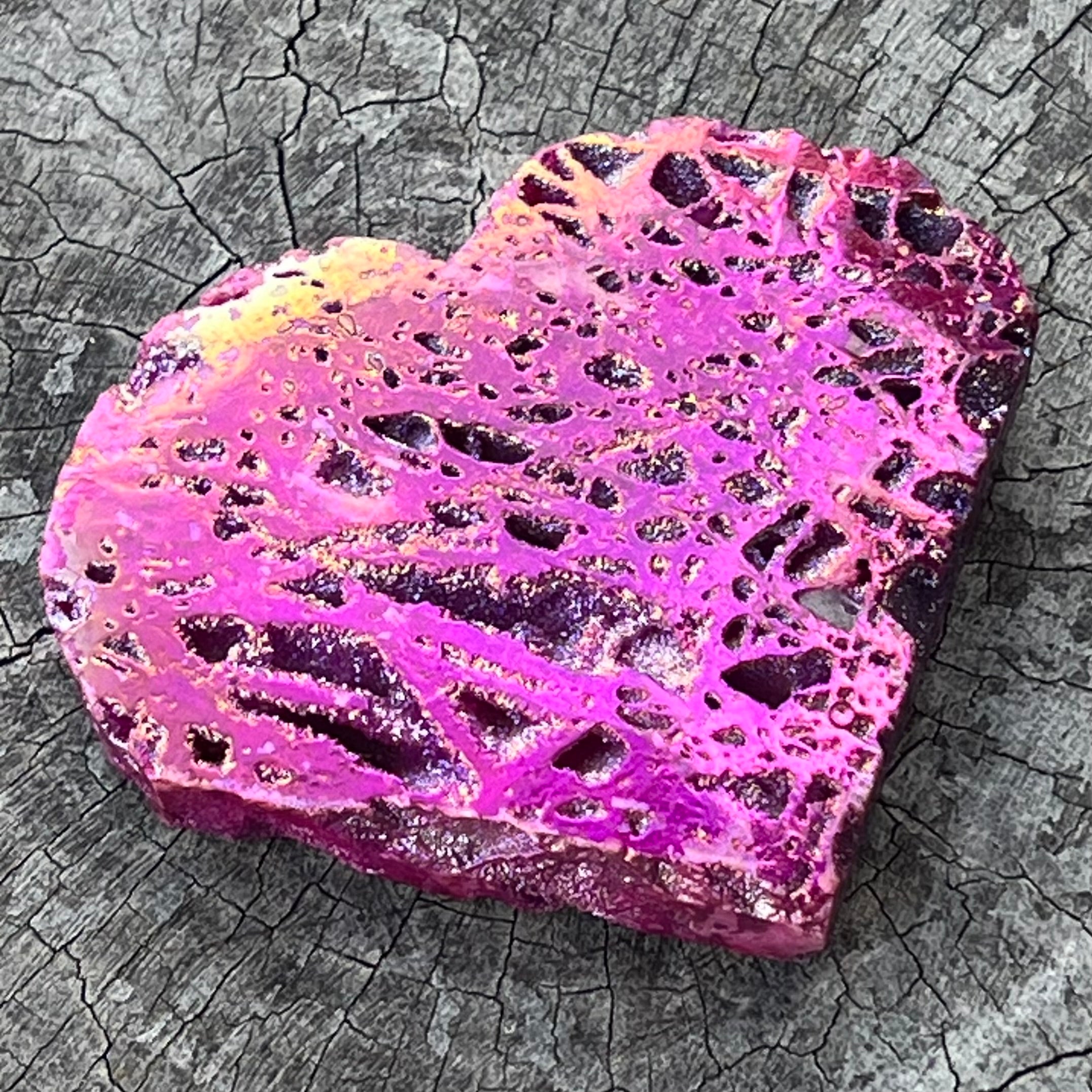 Heart Carving - Electroplated Sphallierite