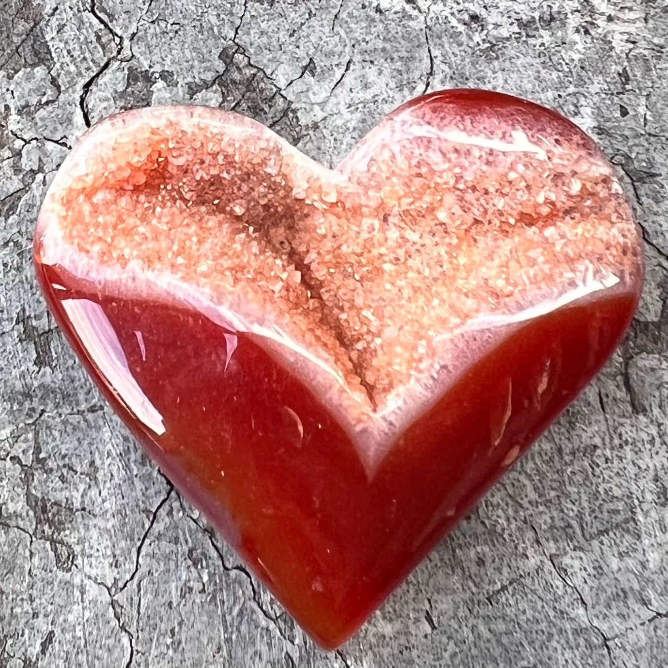 Carnelian Geode Heart ~ 8