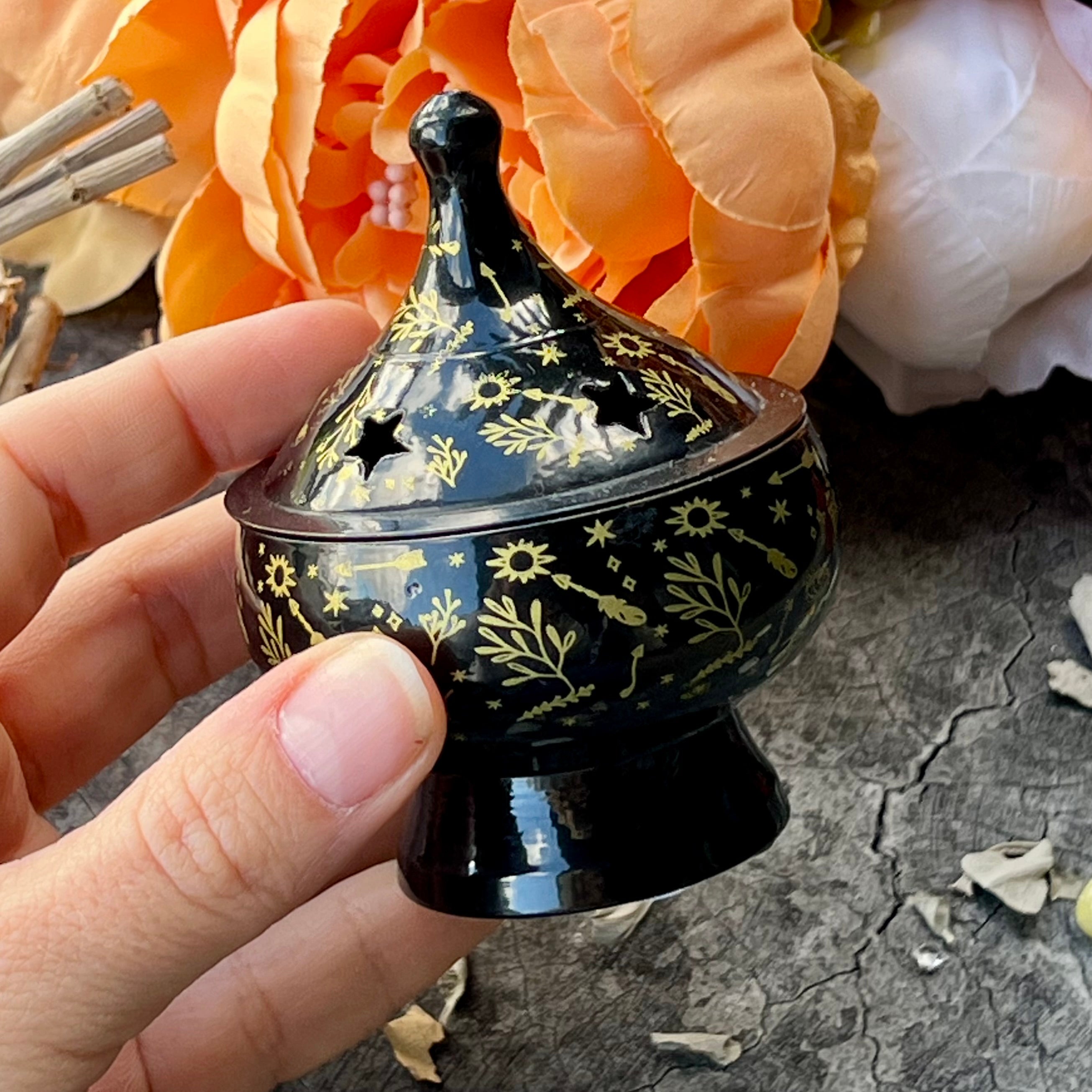 Black Celestial Incense Burner