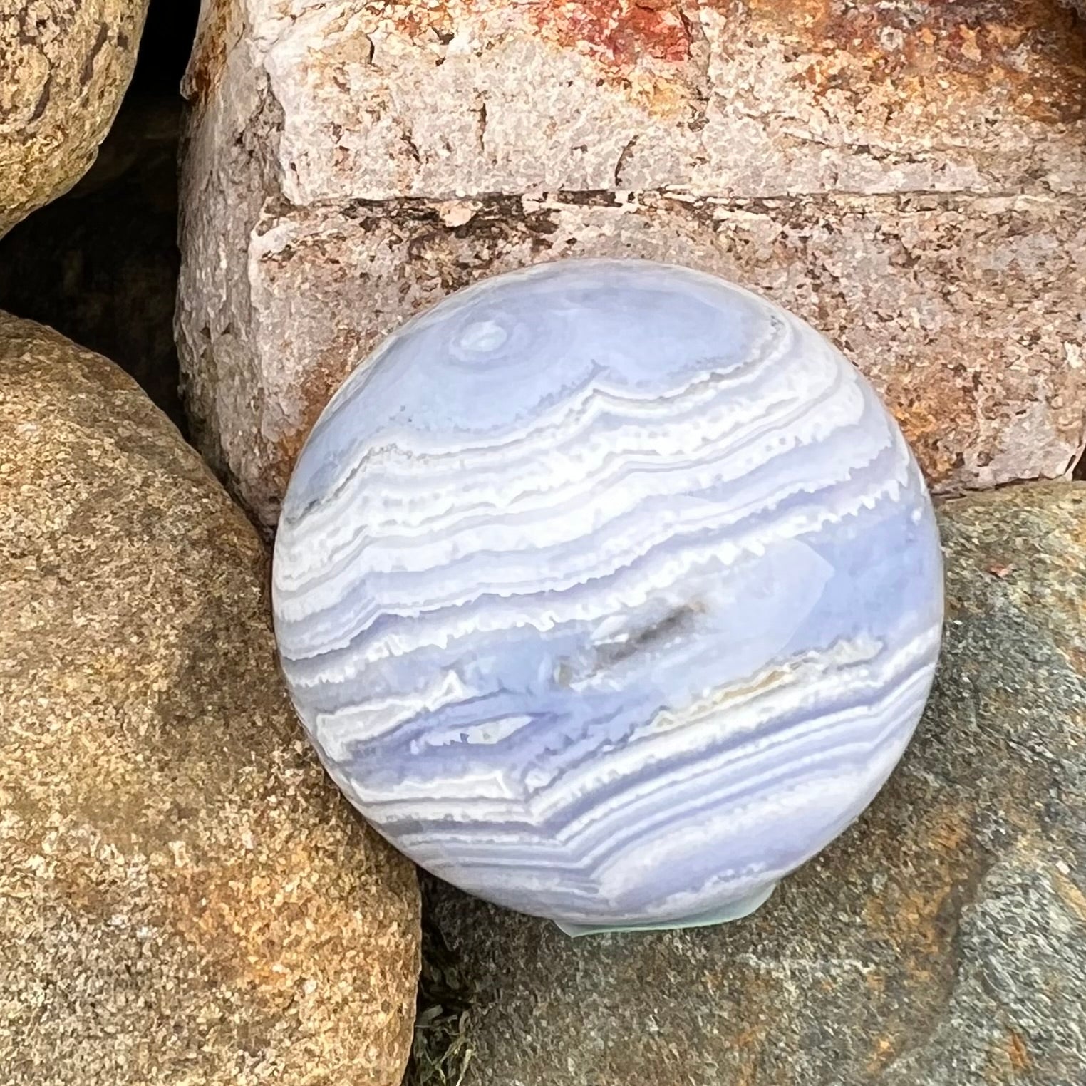 Blue Lace Agate Sphere ~ Specialty Crystal