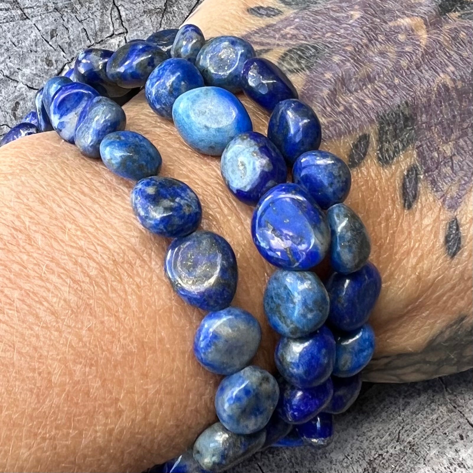 Lapis Lazuli Tumbled Beaded Bracelet