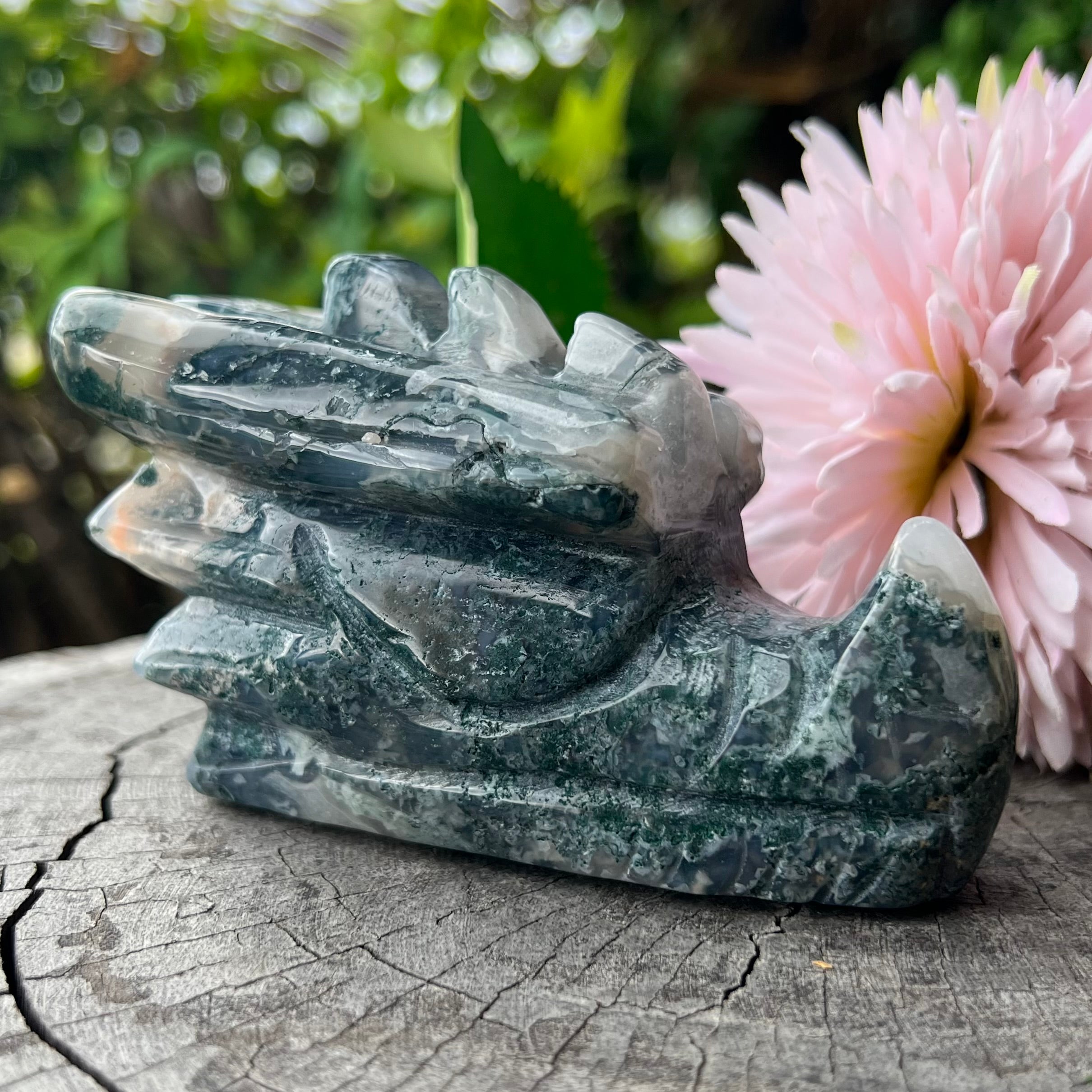 Moss Agate ~ Dragon Head
