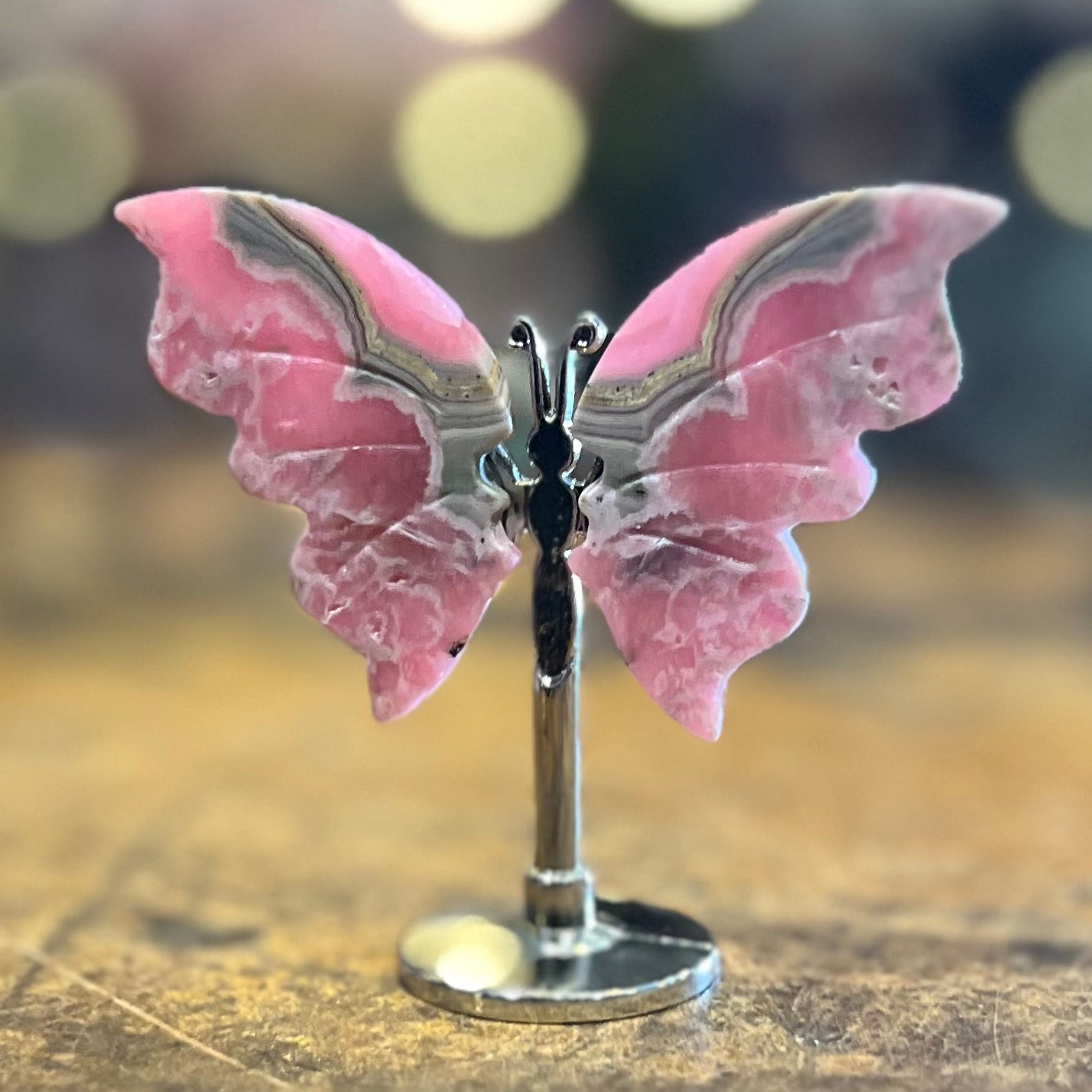 Mini Rhodochrosite Butterfly on Stand