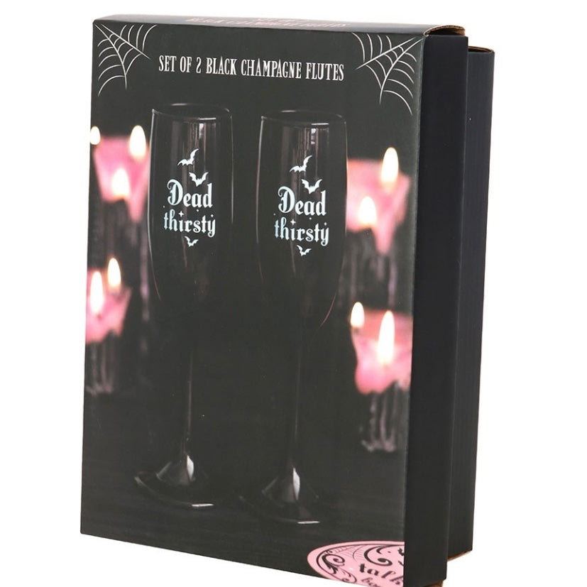 Dead Thirsty ~ Champagne Flutes