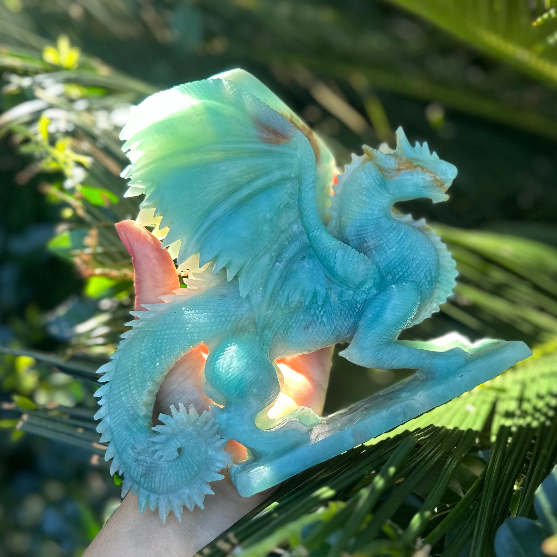 Dragon Carving ~ Blue Aragonite