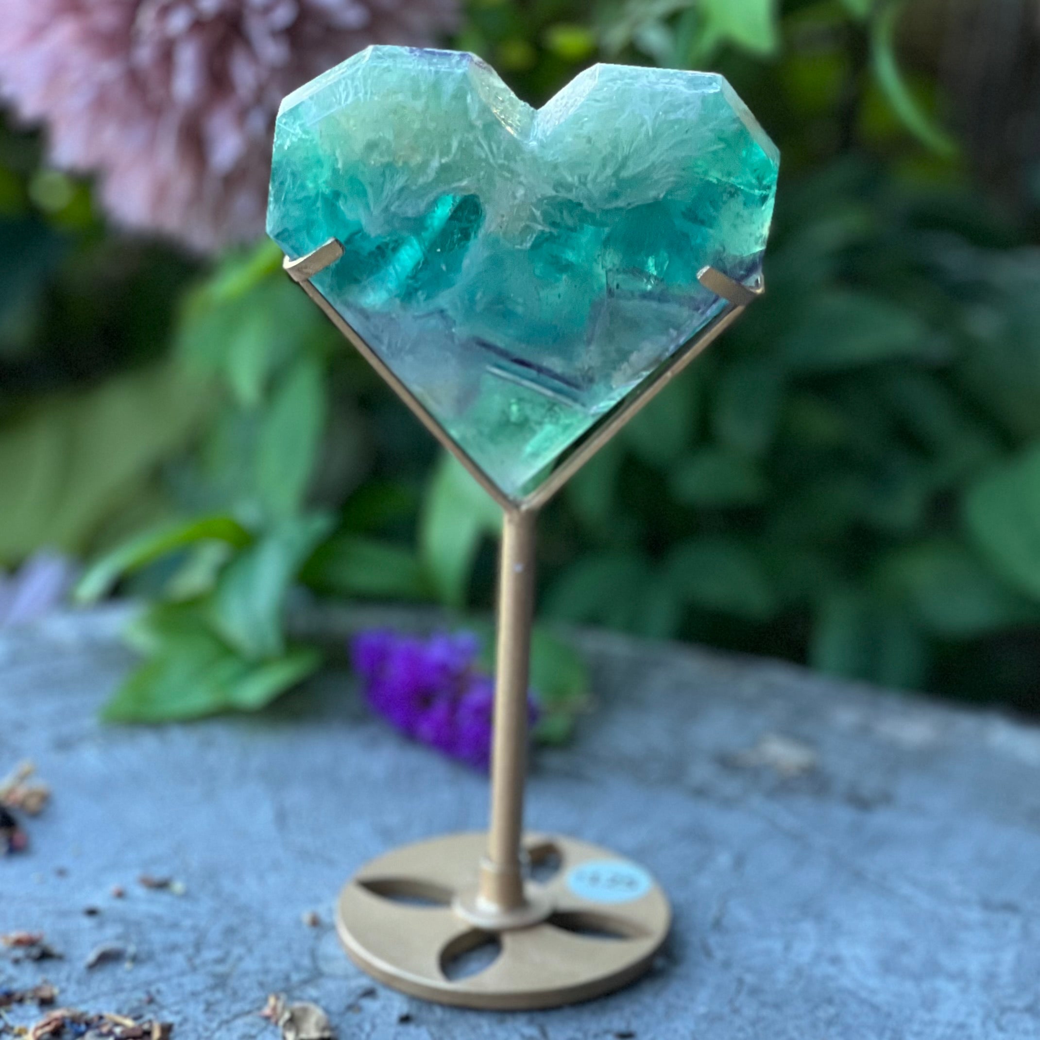 Fluorite Heart - With Stand