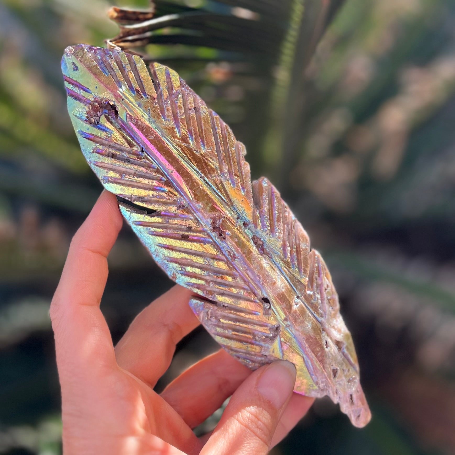 Sphalarite Feather of Transformation ~ Electroplated