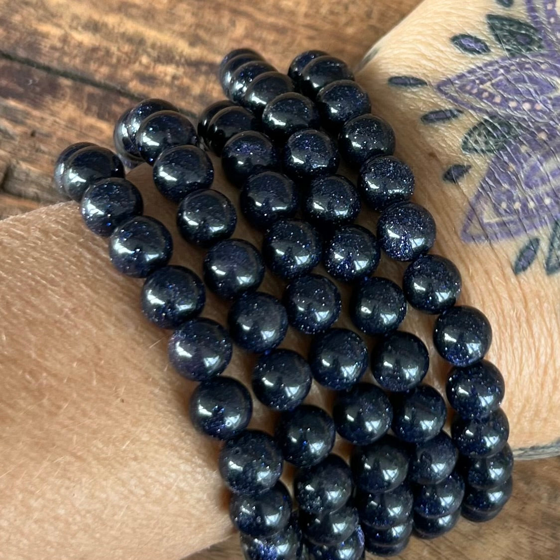 Blue Goldstone Beaded Bracelets