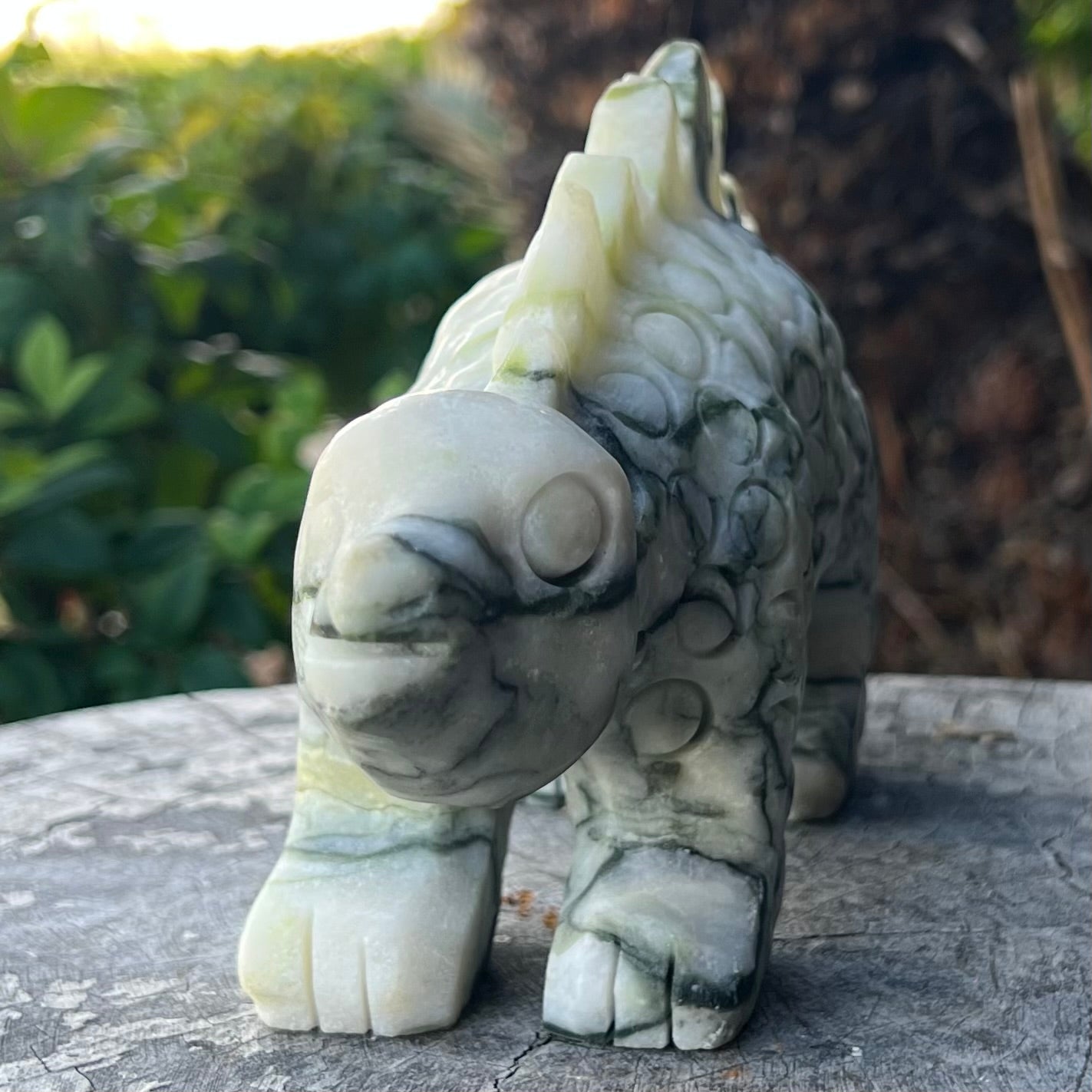 Green Vein Jade Stegosaurus