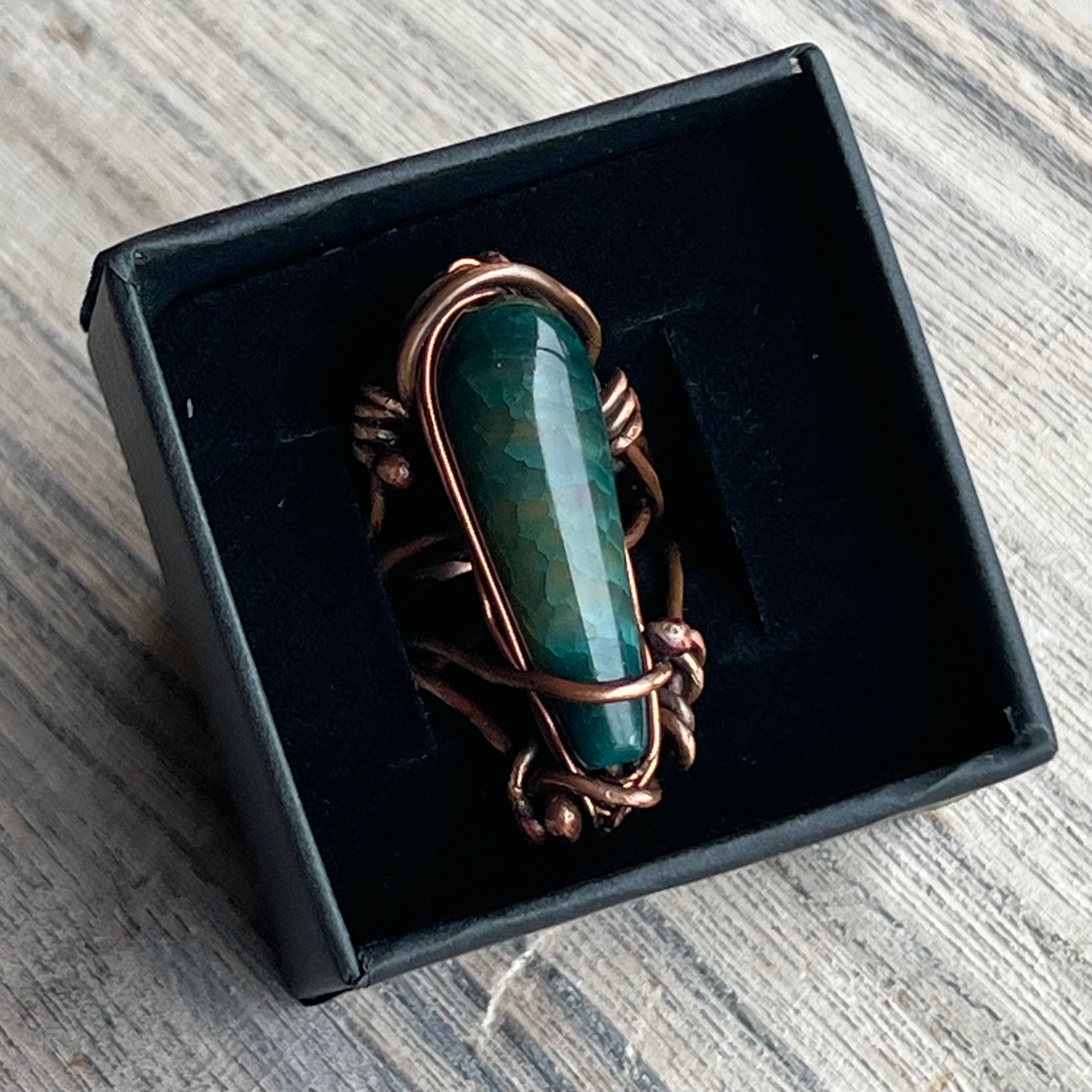 Muse Forged ~ Artesian Agate Ring ~ Size 7