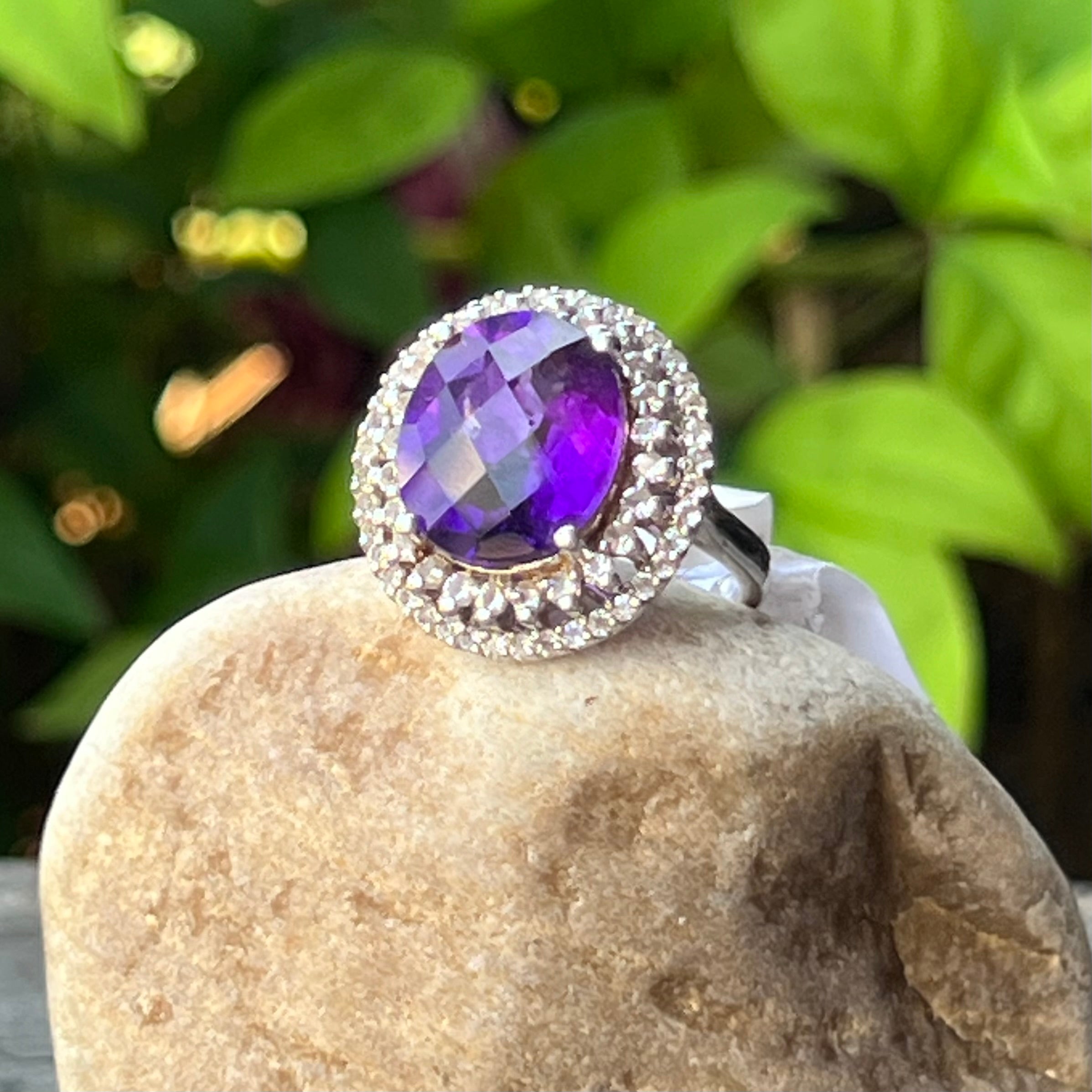 Amethyst Sterling Silver Ring ~ 8