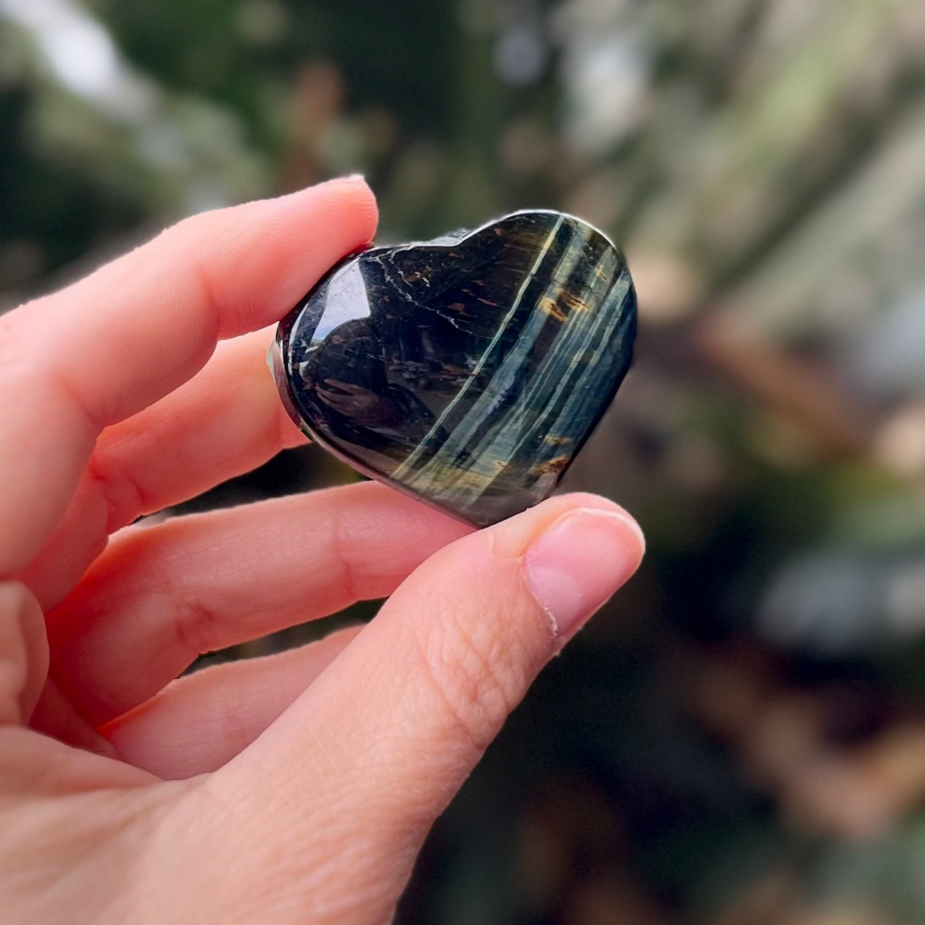 Blue Tiger Eye Heart ~ Specialty Crystal ~ 2