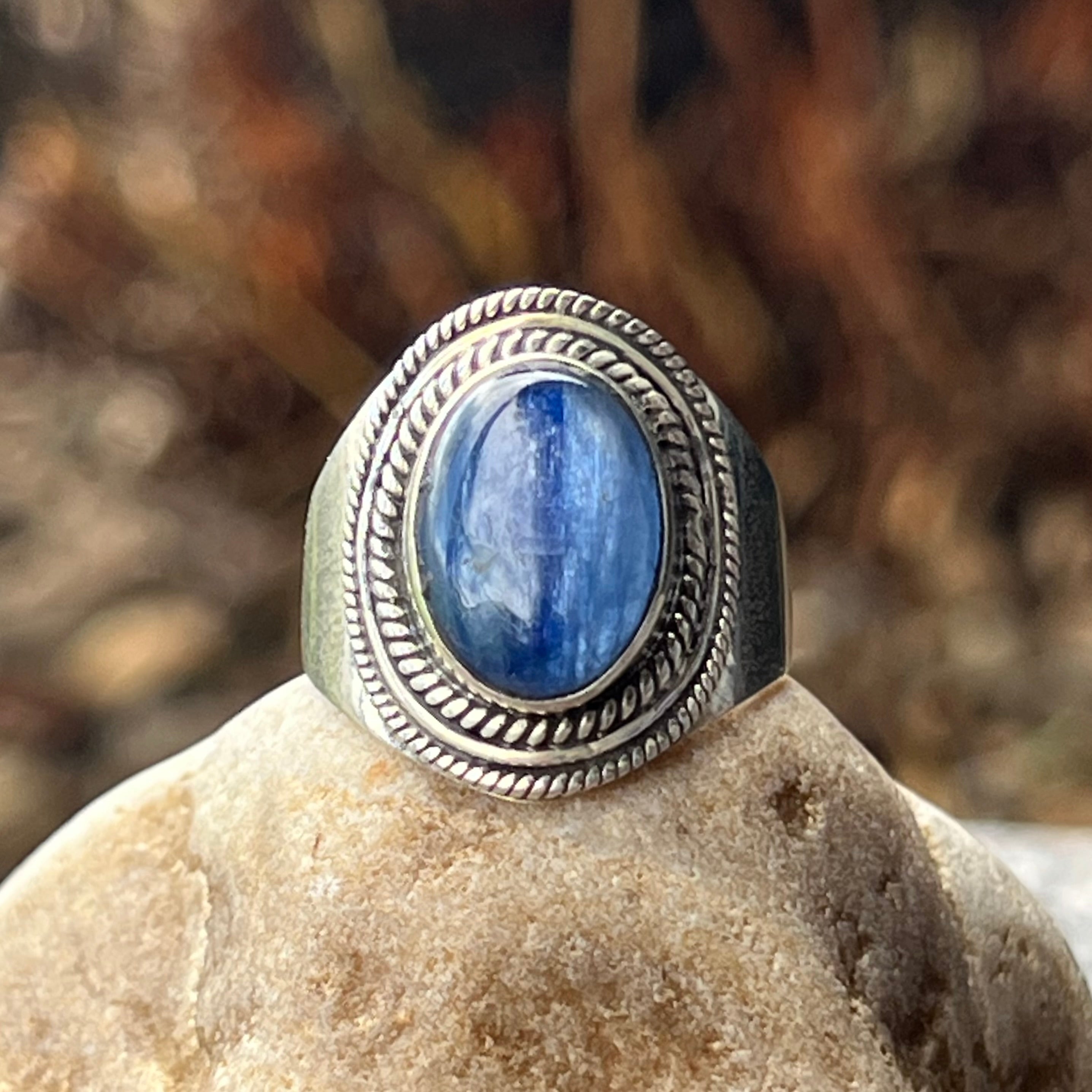 Blue Kyanite Sterling Silver Ring ~ 10.5