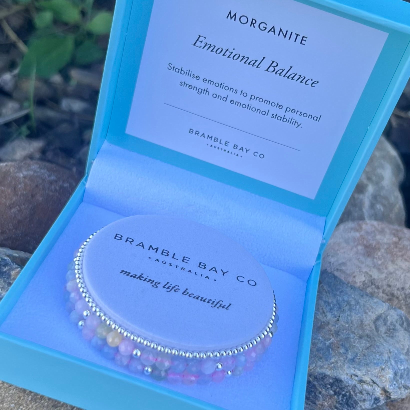 Emotional Balance ~ Morganite Triple Bracelet Set