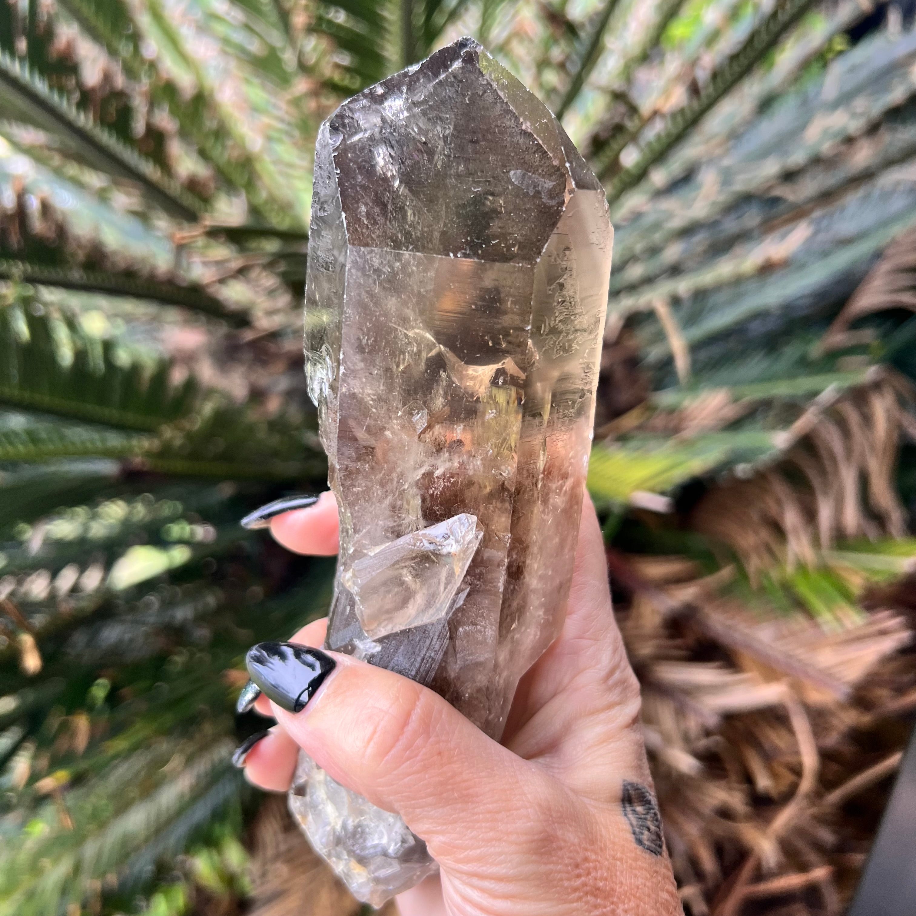 Smokey Quartz Semi Raw Lumerian Healing Wand Point